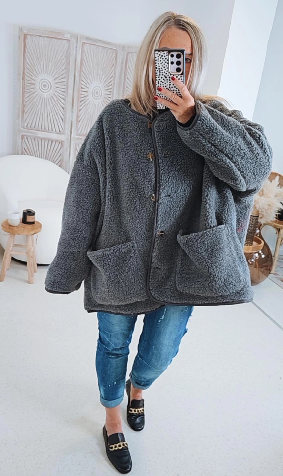 OVERSIZE TEDDY JACKE SONTJE Made in Italy 34-48/50