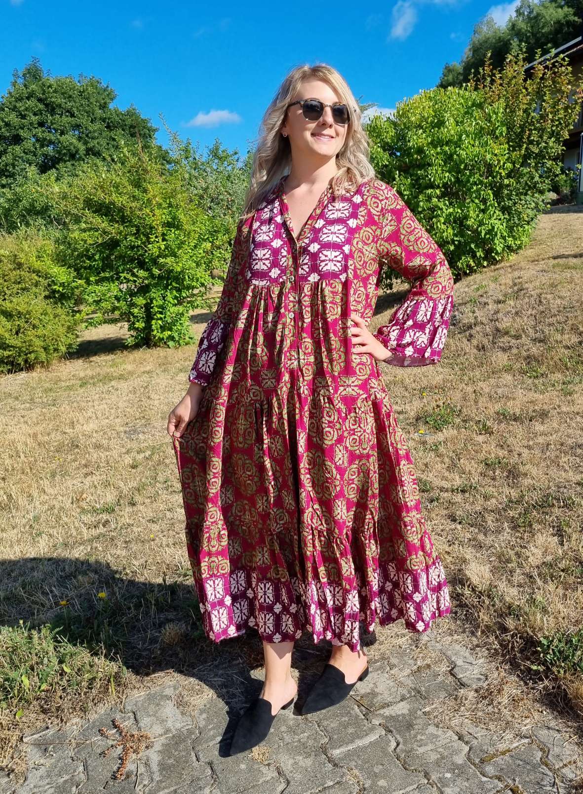 MAXI TUNIKA DRESS ISABELL BURGUNDER 34-40/42 Made in Italy langes Kleid Hängerchen Tunikakleid MAXI TUNIKA DRESS ISABELL BURGUNDER 34-40/42 Made in Italy langes Kleid Hängerchen Tunikakleid