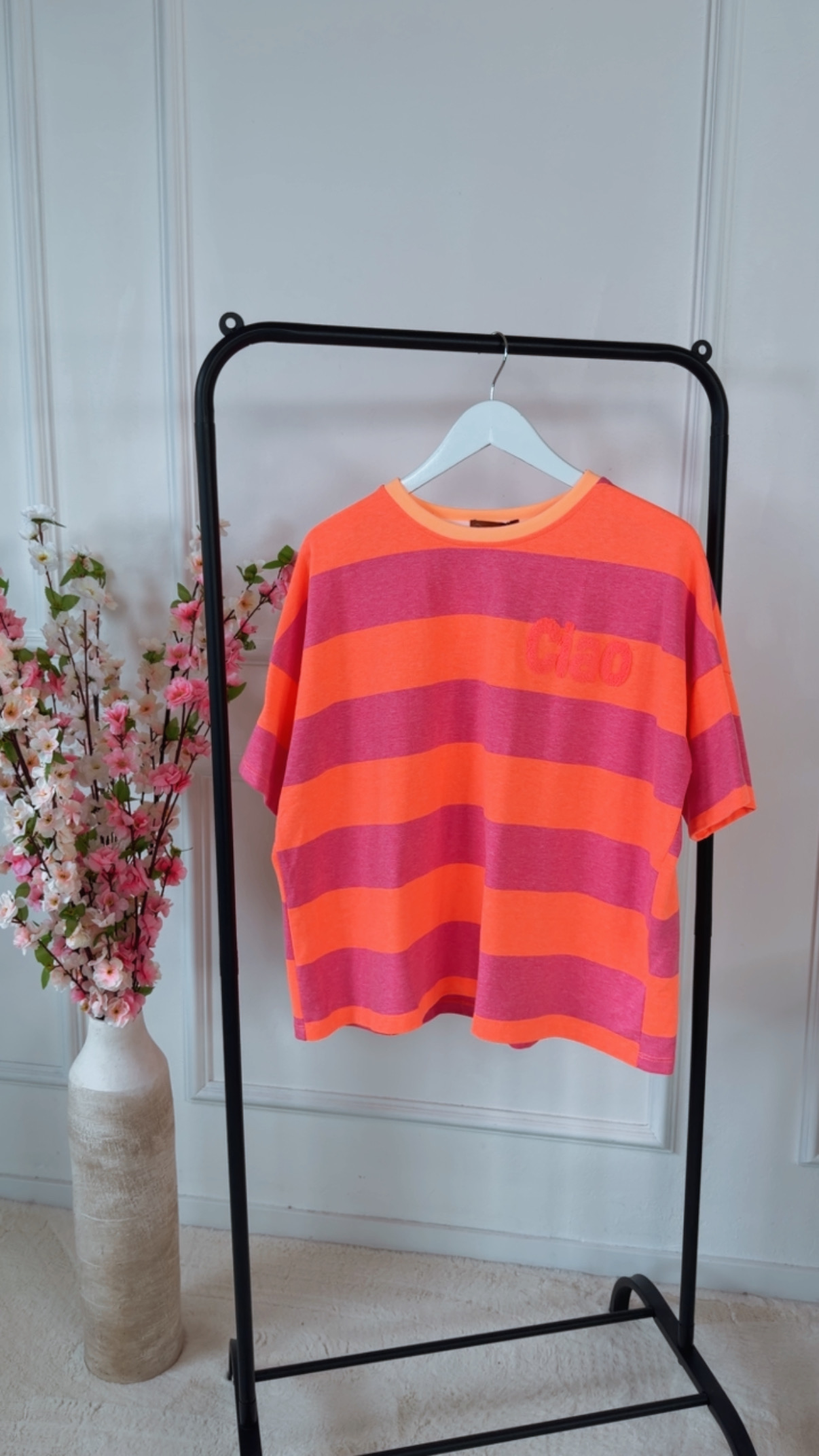 🌈✨ T-Shirt Sweater Liravena Blockstreifen Made in Italy 34-40/42