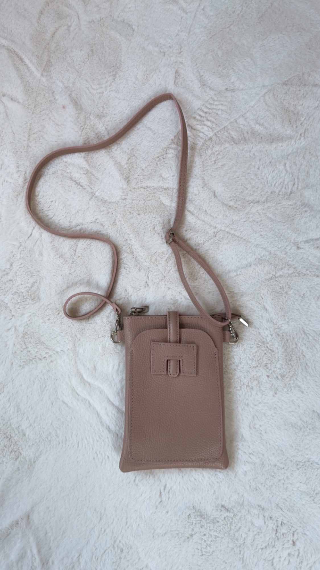 „Borsa Portacellulare Firenze“ – Handytasche aus Echtleder, Made in Italy