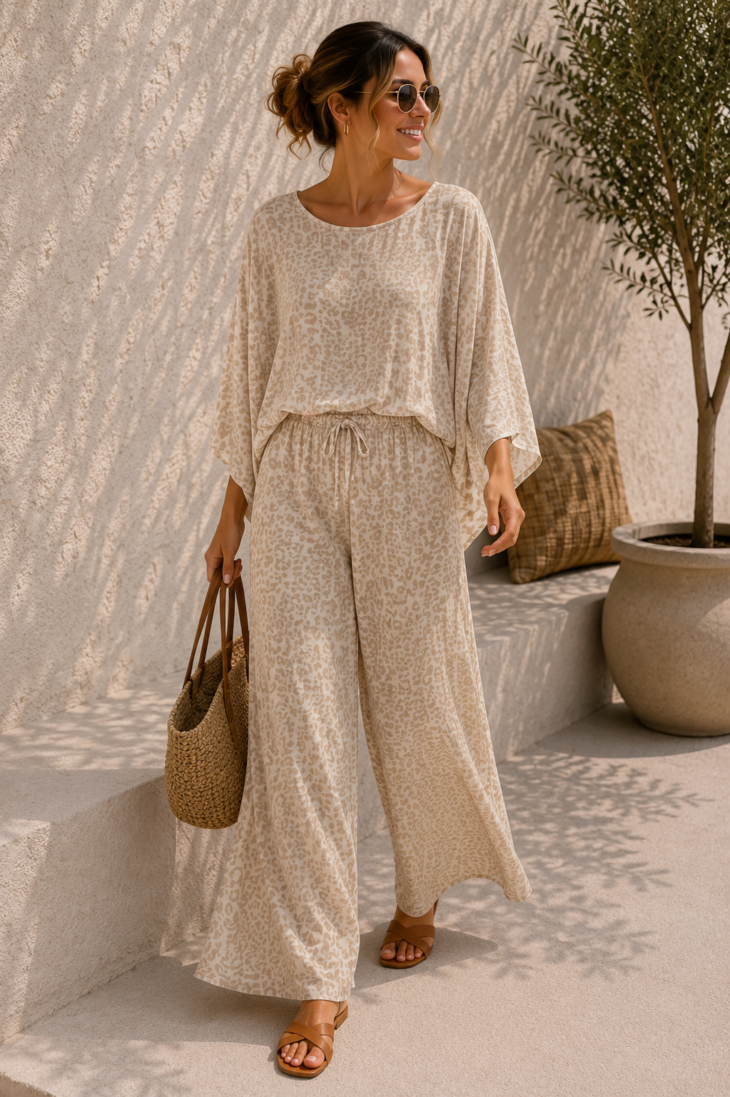 Marlene Leohose „Namibia“ ✨ Made in Italy • weich fließende Viskosehose • Größe 34–44