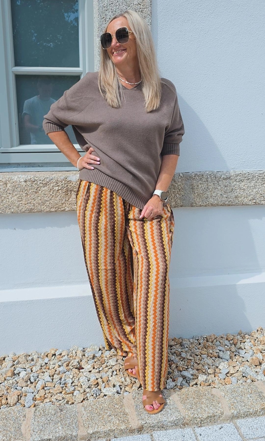 STRICKPULLI VISKOSE CAMILLA 3/4 ARM Unifarben 34-424 Made in Italy
