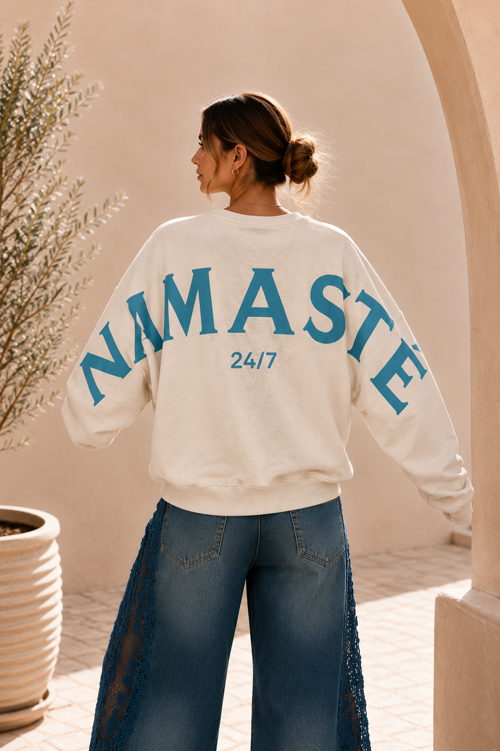 Sweatshirt „Namaste 24/7 Uni“ – Made in Italy | One Size bis ca. Gr. 42