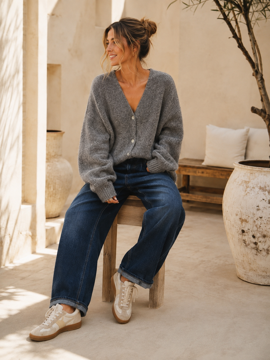 Agnetha – Oversize Alpaka Strickjacke | Made in Italya Cardigan  34-44