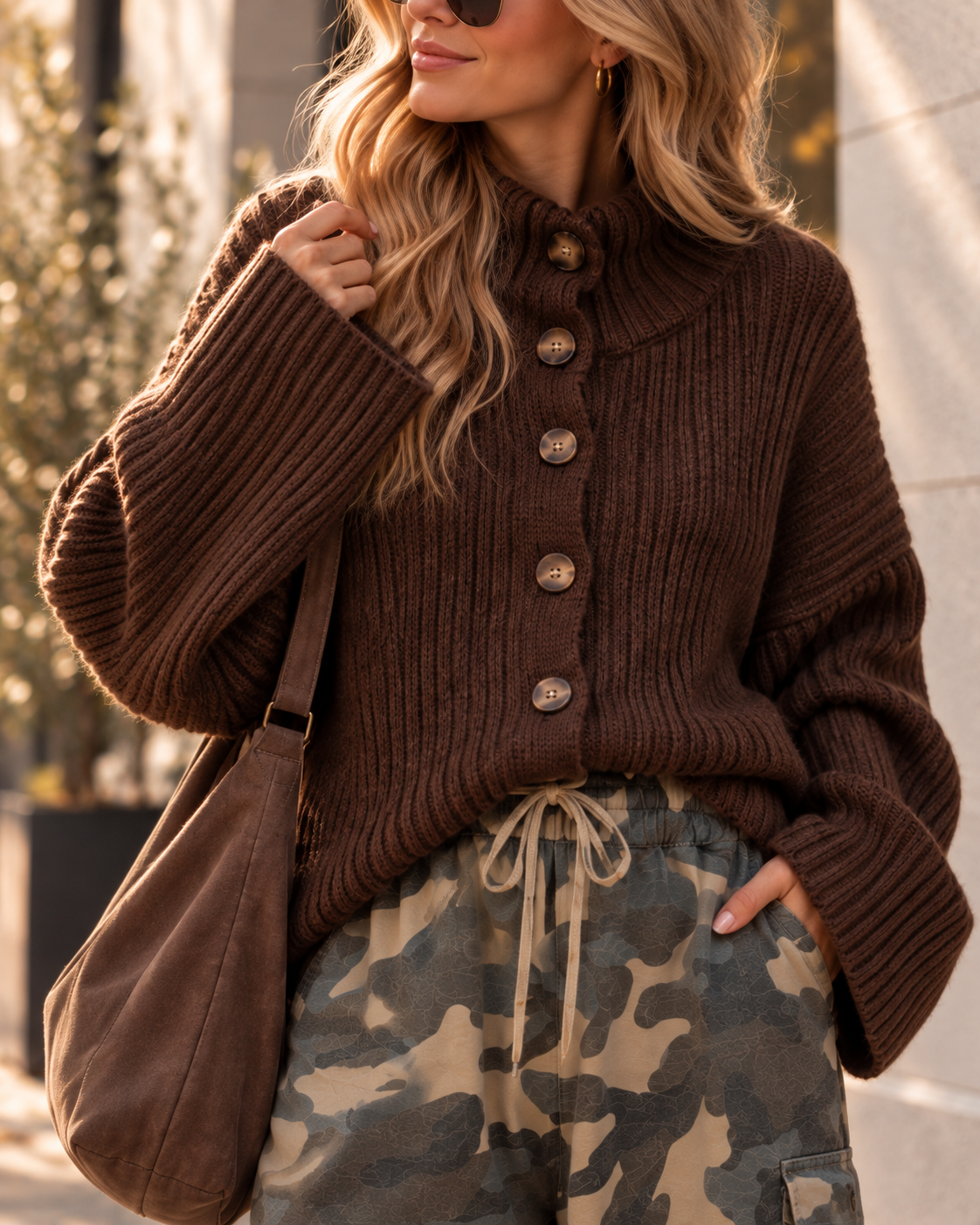 Cozy Strickjacke mit Knopfleiste I SJ0151 I 34-44 I Made in Italy