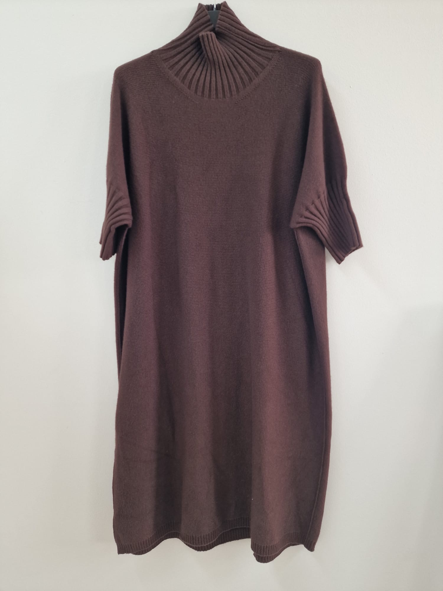 Strickkleid mit Stehkragen Uni SK0018 I Made in Italy 34-44