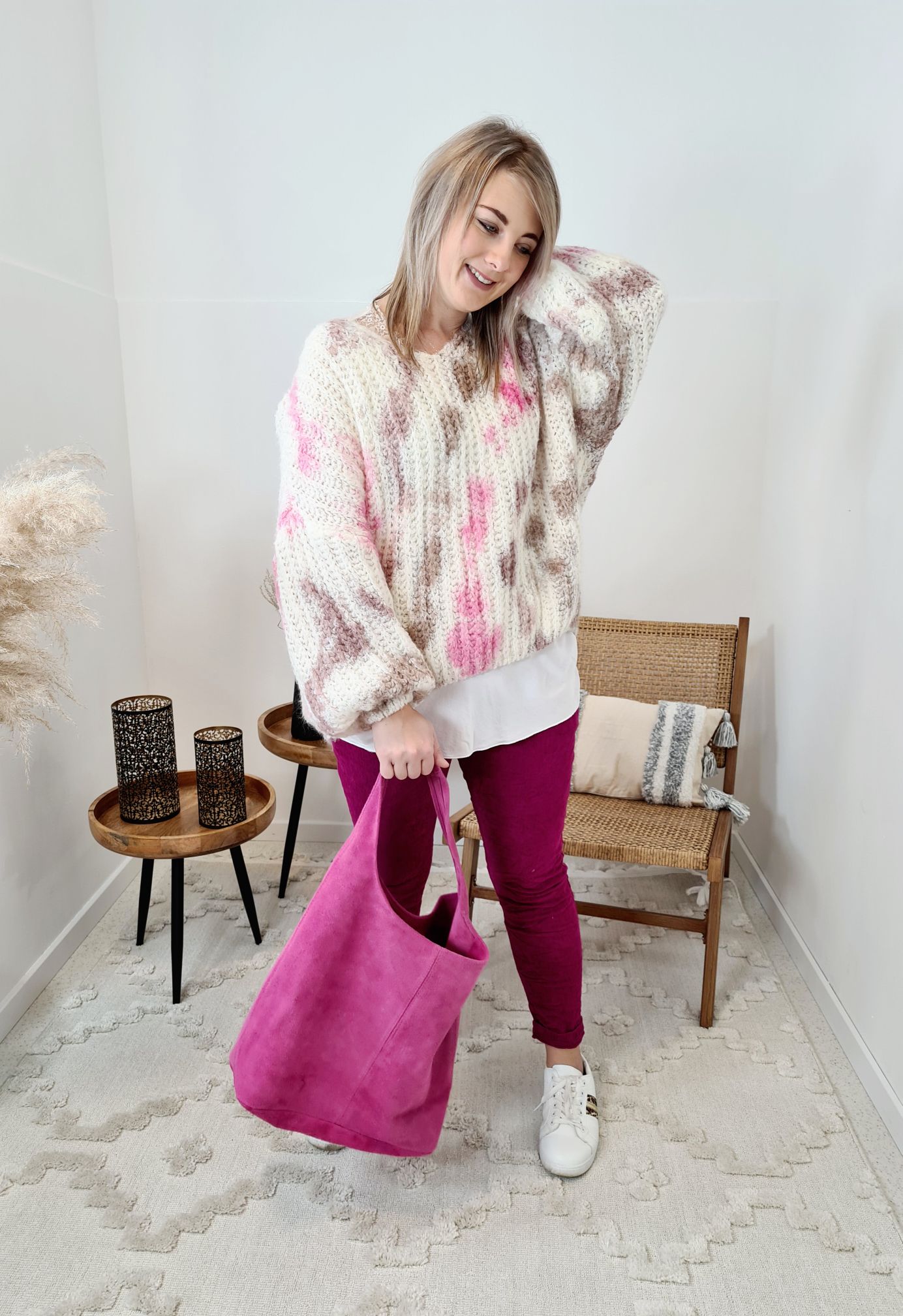 BASIC CORD JOGPANT SELINA BEERE 34-42 Made in Italy bequeme Hose PANT BASIC CORD JOGPANT SELINA BEERE 34-42 Made in Italy bequeme Hose PANT