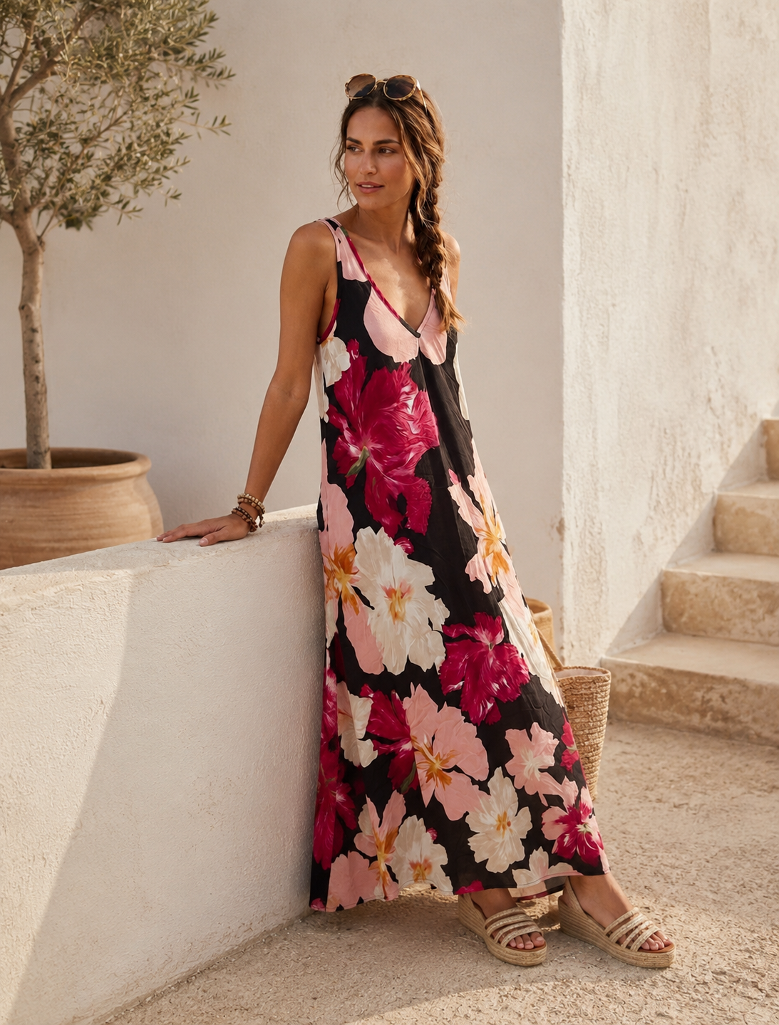 Maxikleid Bali – Made in Italy  Trendiges Leo-Kleid mit Taschen | Passend bis Größe 42/44 PRE ORDER