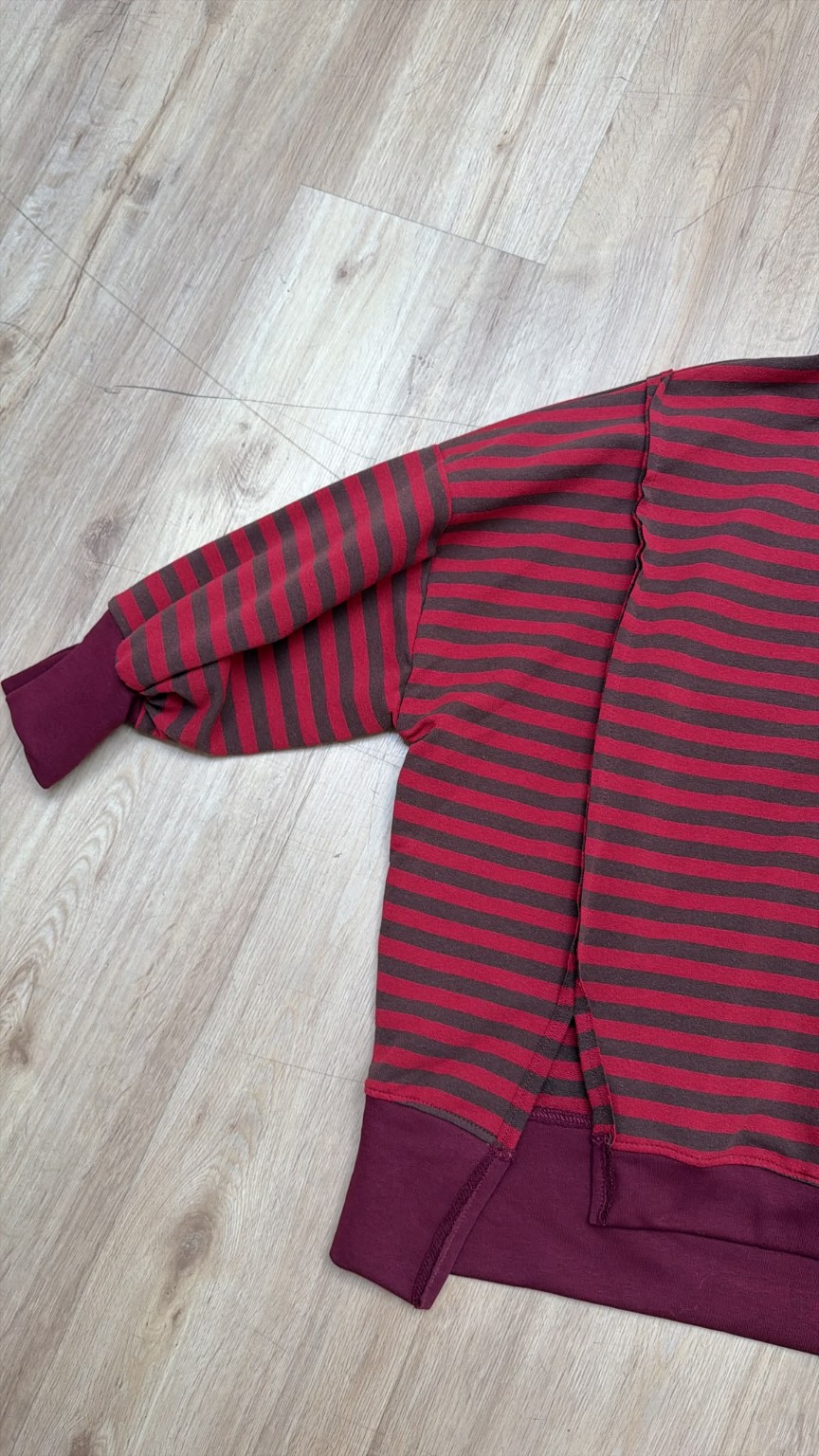 Sweater Charly mit Raw-Cut Details Stripes Made in Italy 34-44/46