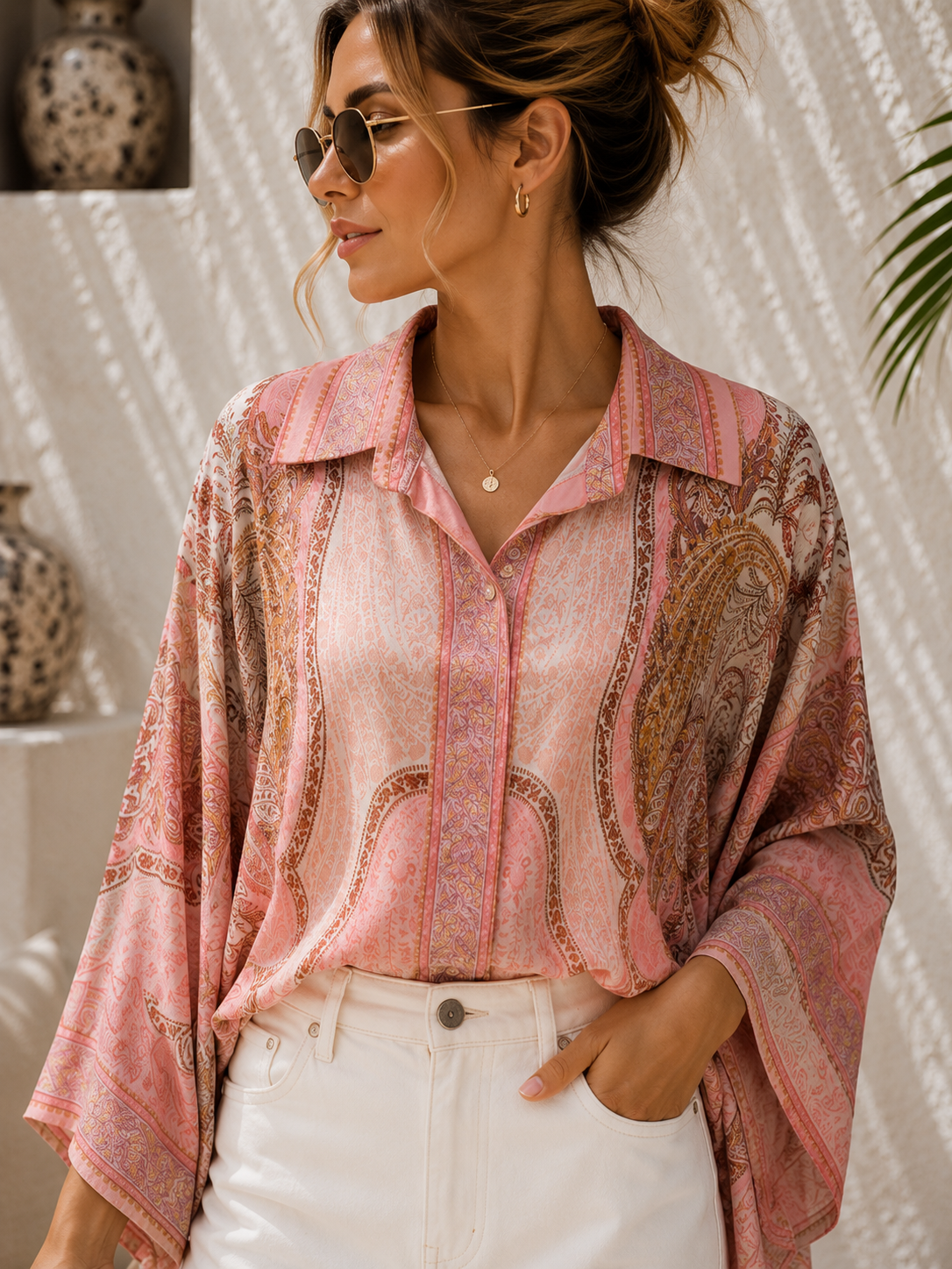Silky Signature Bluse „Aurelia“ Made in Italy Gr. 34-44/46 Premium Kollektion