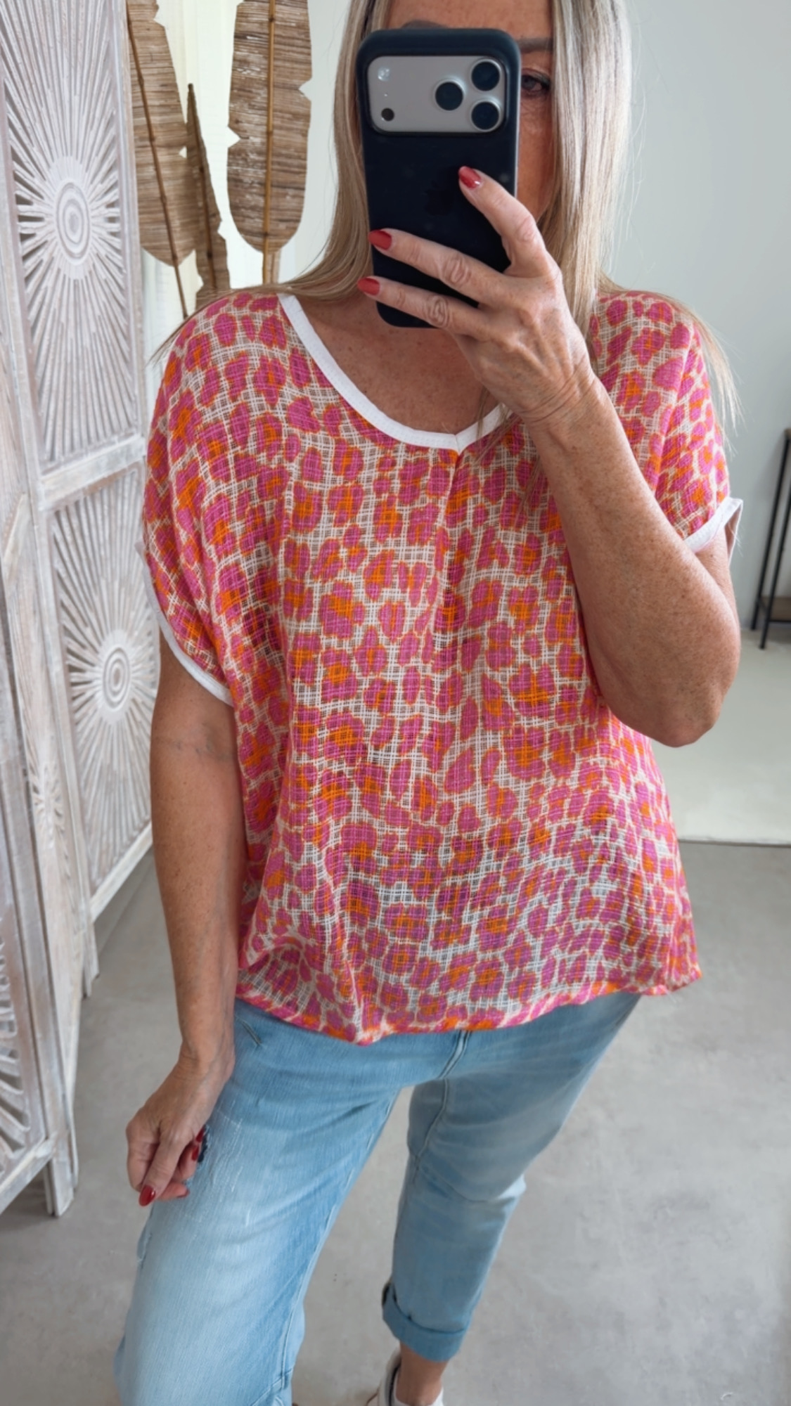 Leo-Shirt „Sambia“ – Made in Italy 🌸 Größe 34 bis 40/42