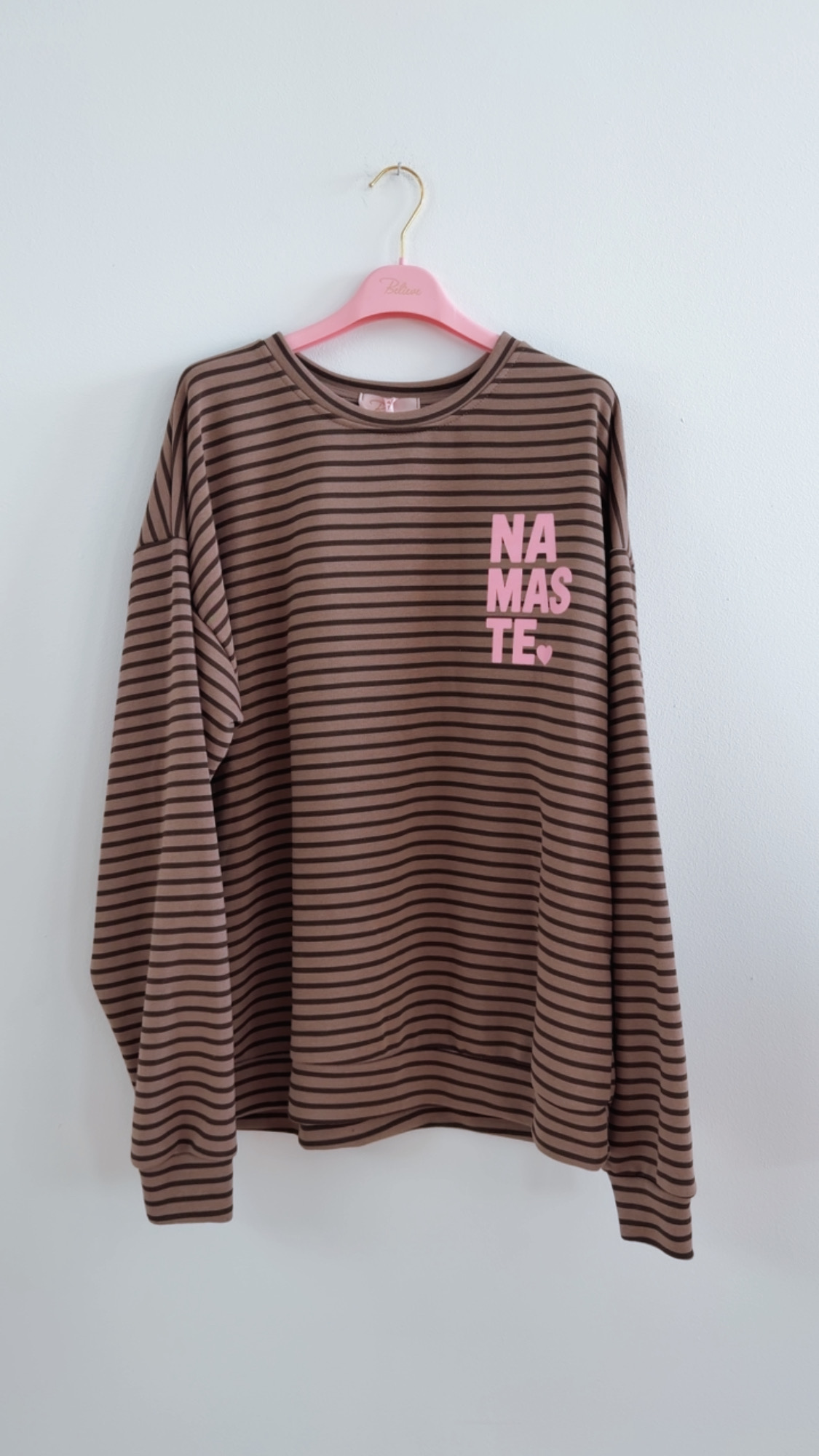 Sweatshirt – Sweater No. SW013 | Streifenlook | Oversize | Made in Italy | passend bis Gr. 42/44