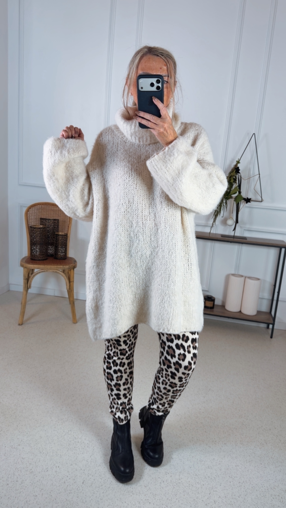 COZY STRICKKLEID/ ROLLKRAGEN KATJA 34-44 Made in Italy