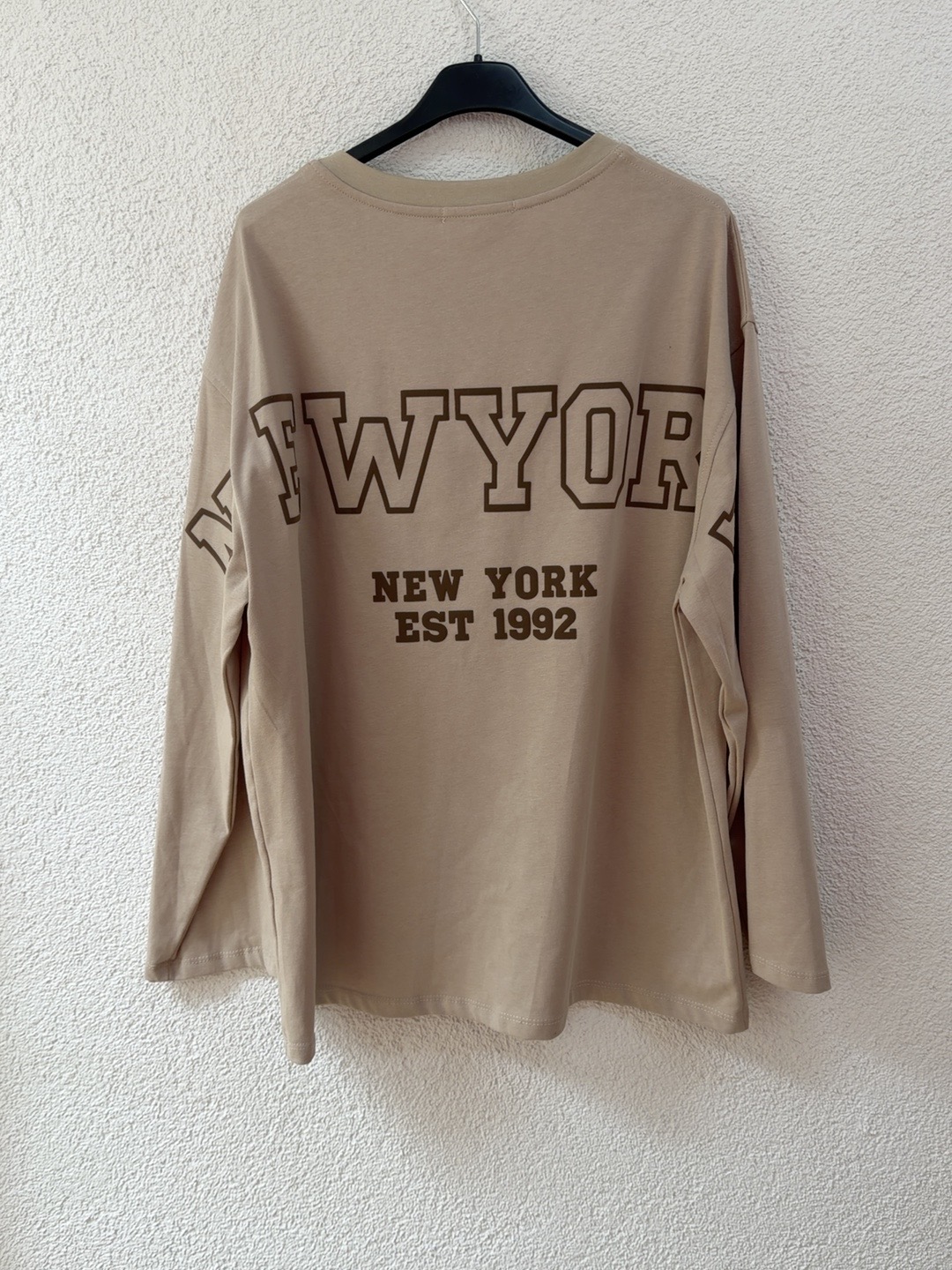 Longsleeve mit New York Statement-Print LS0063 I Made in Italy 34-42/44