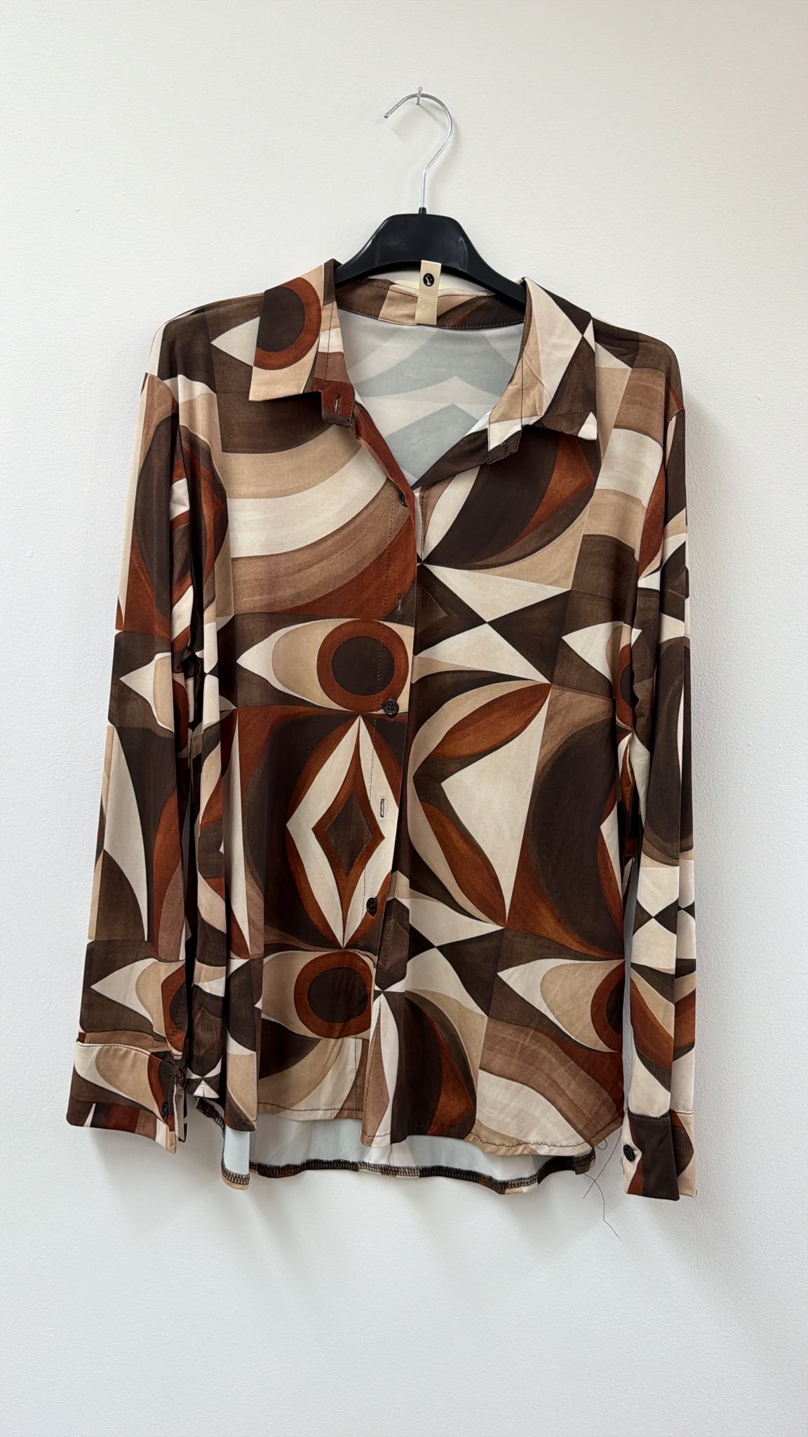 Kofferstoff Bluse Retro Print – No. BL011 | Made in Italy | passt ca. Gr. 34–42