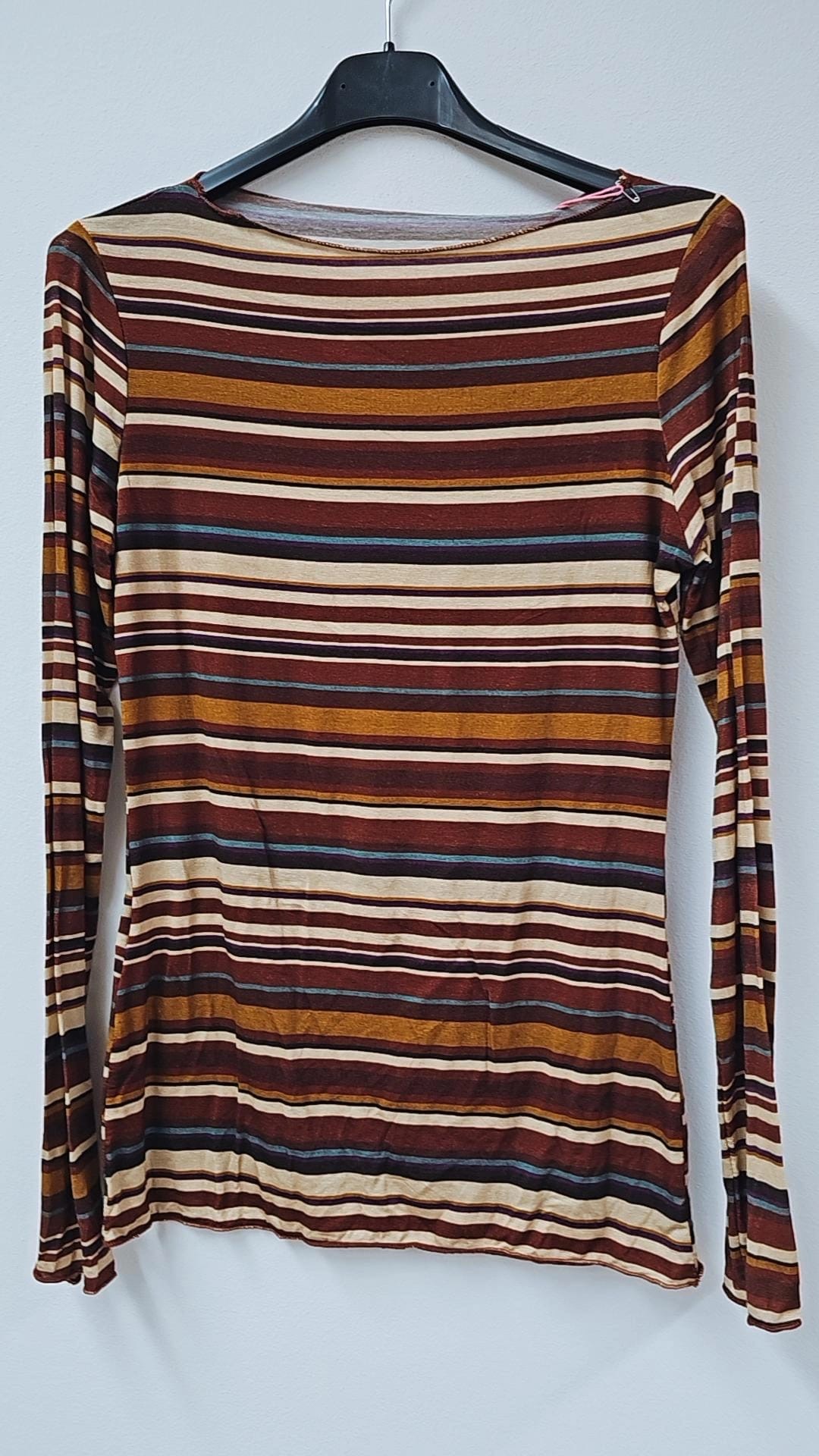 COMFY STRETCH LANGARM SHIRT STREIFEN BUNT Made in Italy 34 - 40-42 LS0112 Cashmere