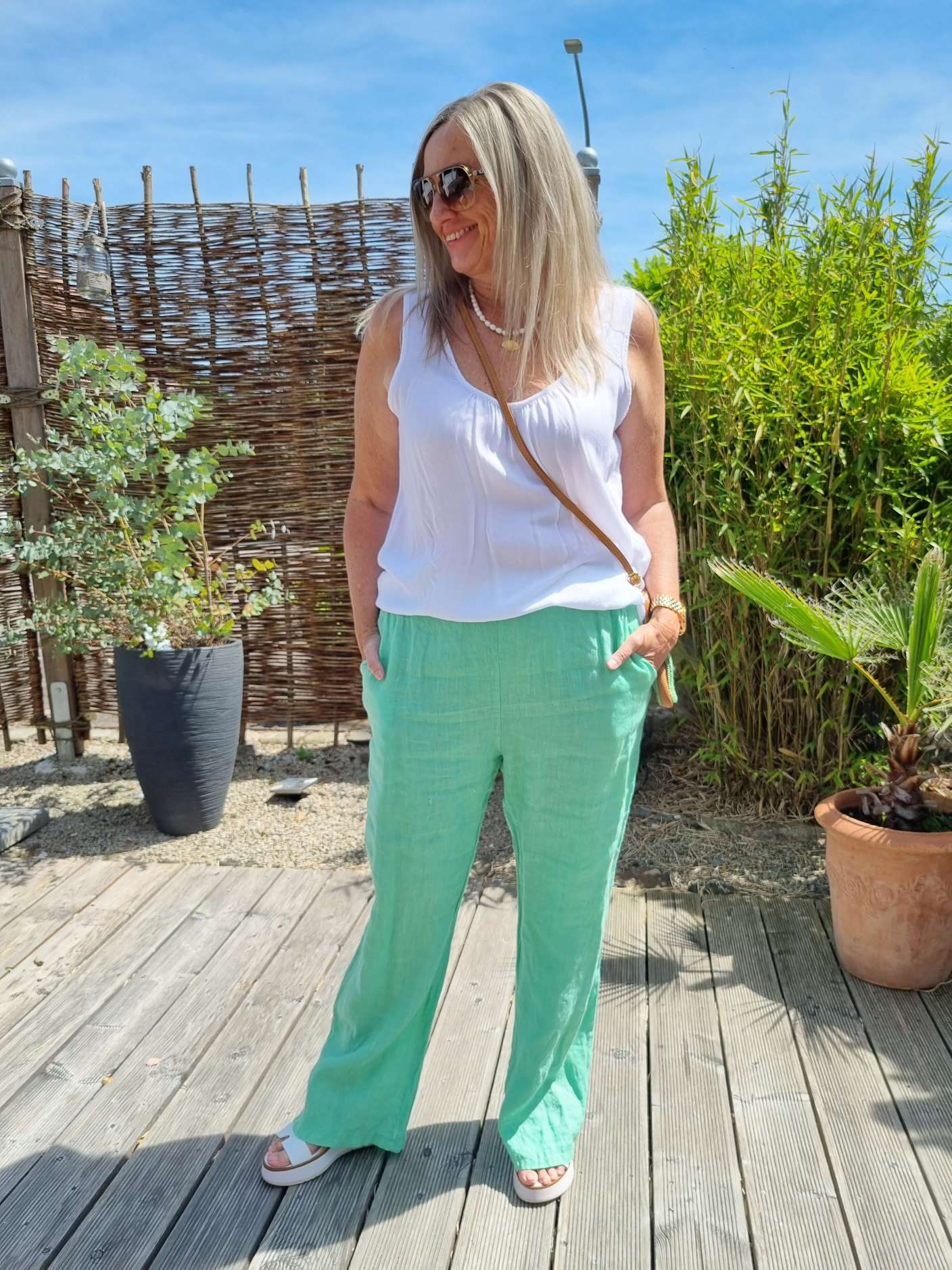 LINEN JOGPANT ALMA GRÜN 34-42 Made in Italy Leinen Hose PANT Sommerhose LINEN JOGPANT ALMA GRÜN 34-42 Made in Italy Leinen Hose PANT Sommerhose