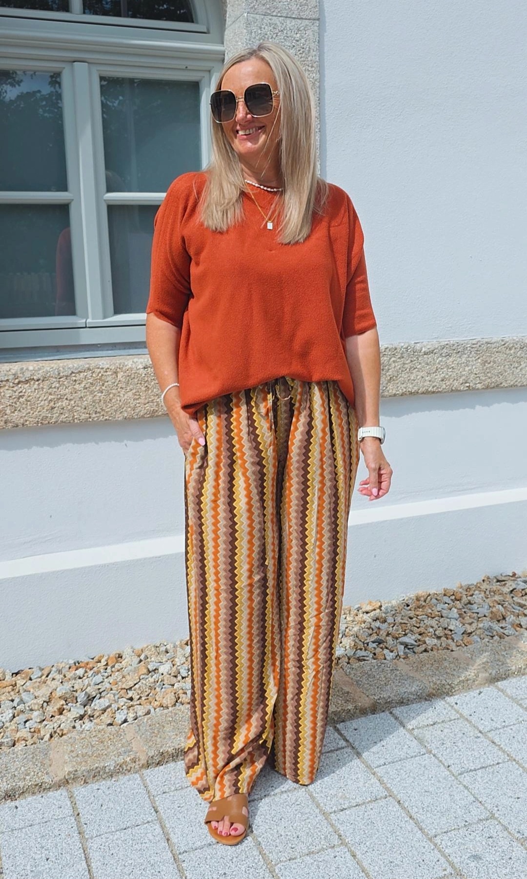 VISKOSE-HOSE LISSABON ZICKZACK 34-42 Made in Italy Marlene Pants