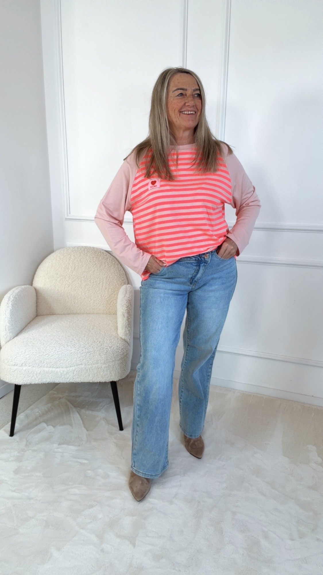 LANGARM SHIRT NABILA STRIPES Made in Italy 36 - 42