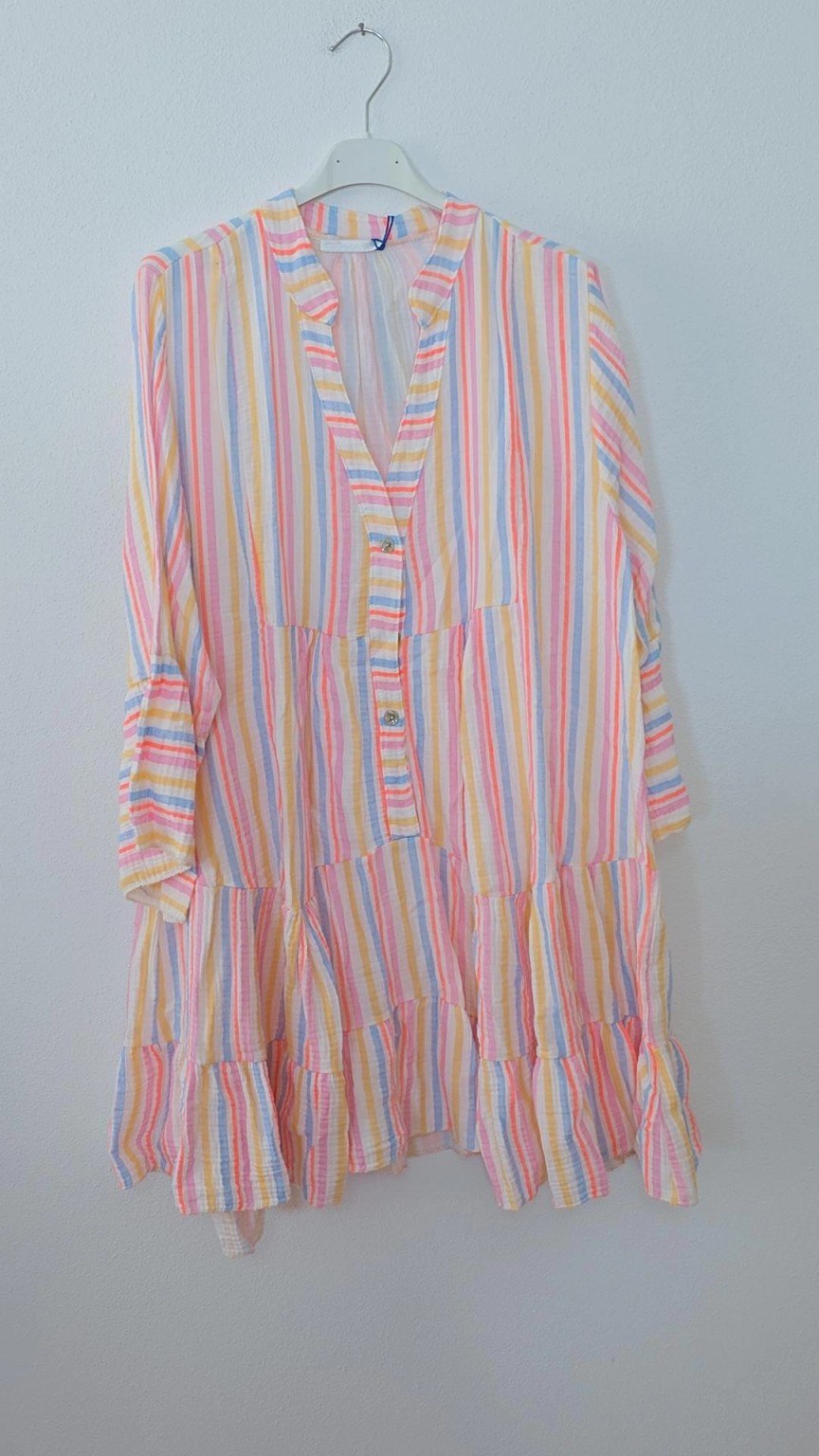 MUSSELIN KLEID DANIELLE STREIFEN kurz Made in Italy 34 - 44 Summer Dress
