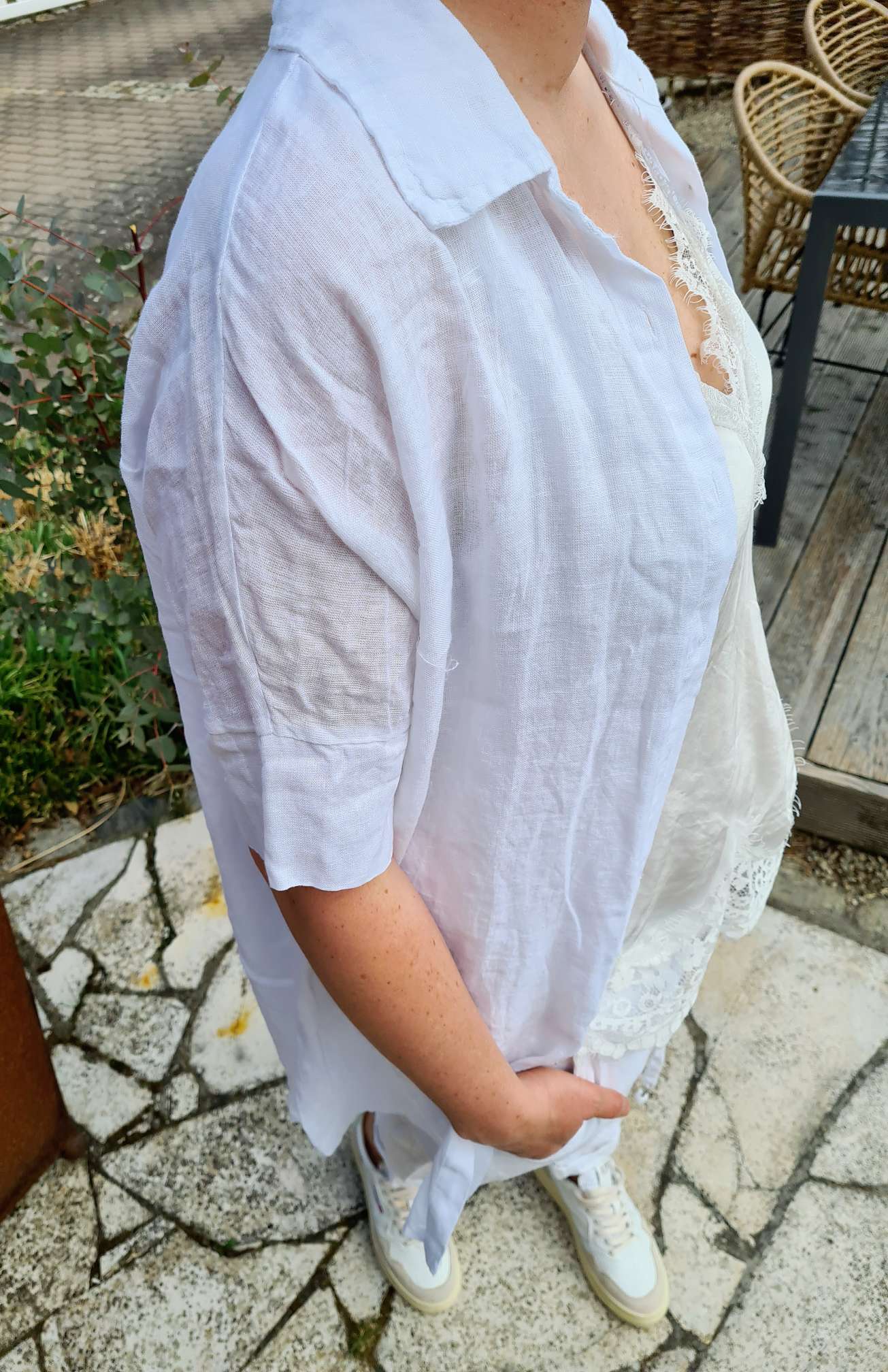 LINEN TUNIKA AREZZO LONG WEISS Leinen Bluse Kleid Made in Italy 34-42 Longbluse LINEN TUNIKA AREZZO LONG WEISS Leinen Bluse Kleid Made in Italy 34-42 Longbluse