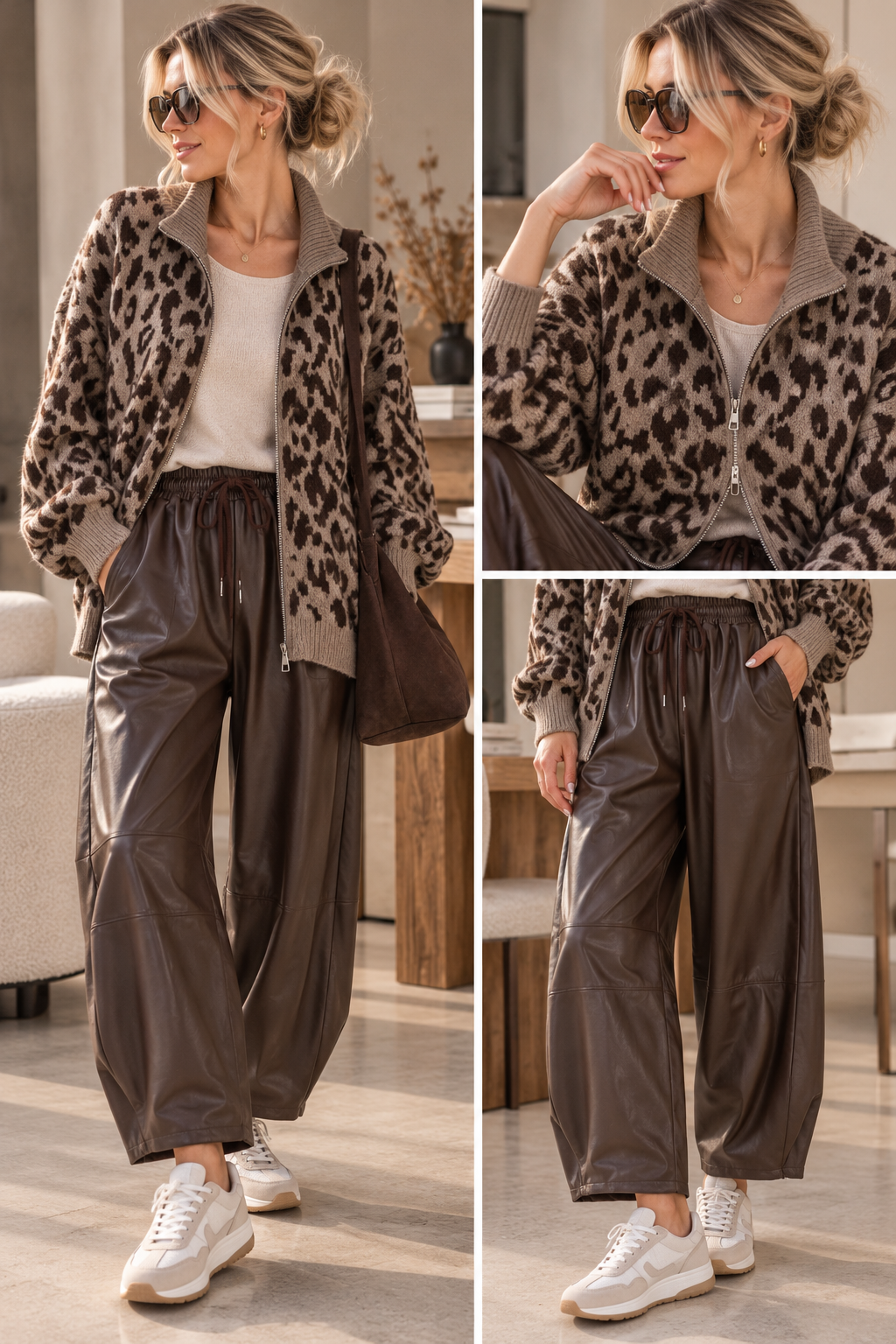 Cardigan-Leo mit Zwei-Wege-Reißverschluss I SJ0071 I Made in Italy 34-42/44 Strickjacke
