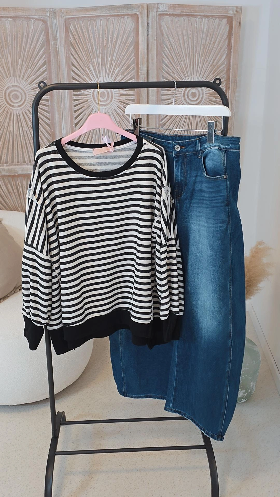 OVERSIZE SWEATER CARLOTA STREIFEN Made in Italy 34-44/46