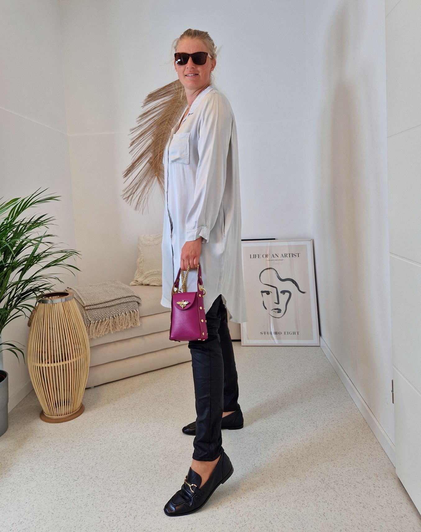LONG BLUSE VICKY CREME 34-40 Made in Italy Oversize Hemd Kleid LONG BLUSE VICKY CREME 34-40 Made in Italy Oversize Hemd Kleid