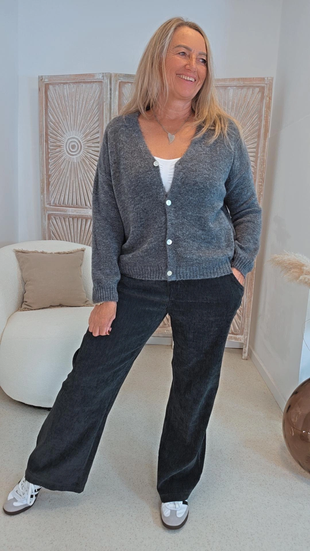 EDLER STRICK CARDIGAN OSLO Alpaka Strickjacke Made in Italy 34-42