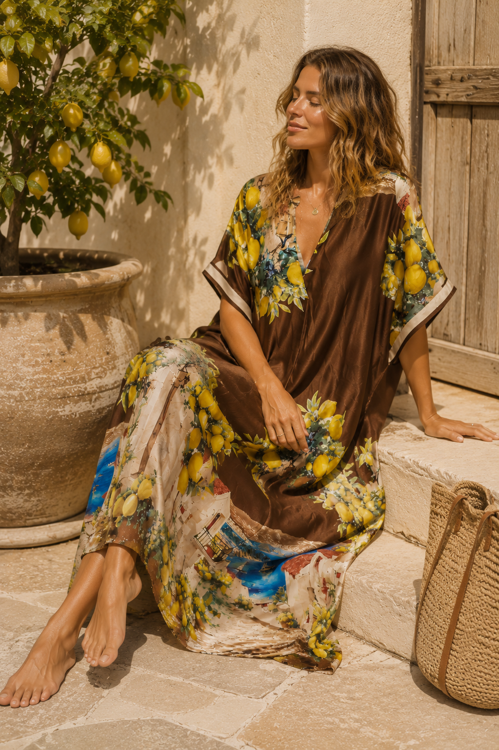 Kleid „Limone“ 🍋☀️ – Made in Italy Silk Gr 34-44