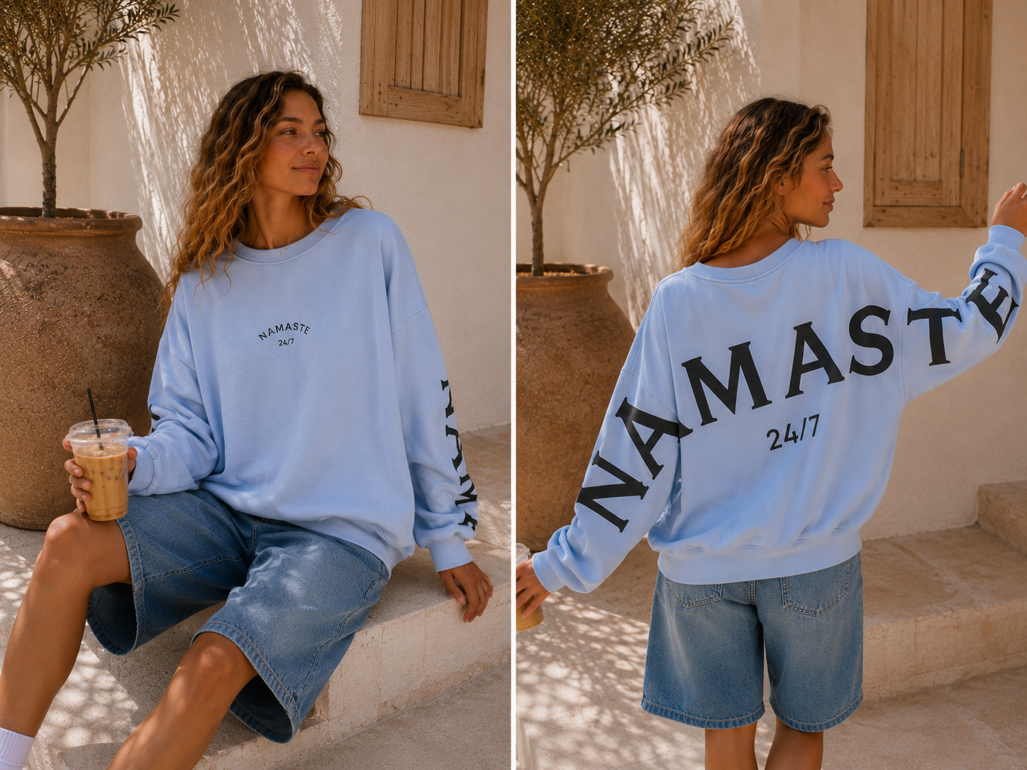 Sweatshirt „Namaste 24/7 Uni“ – Made in Italy | One Size bis ca. Gr. 42