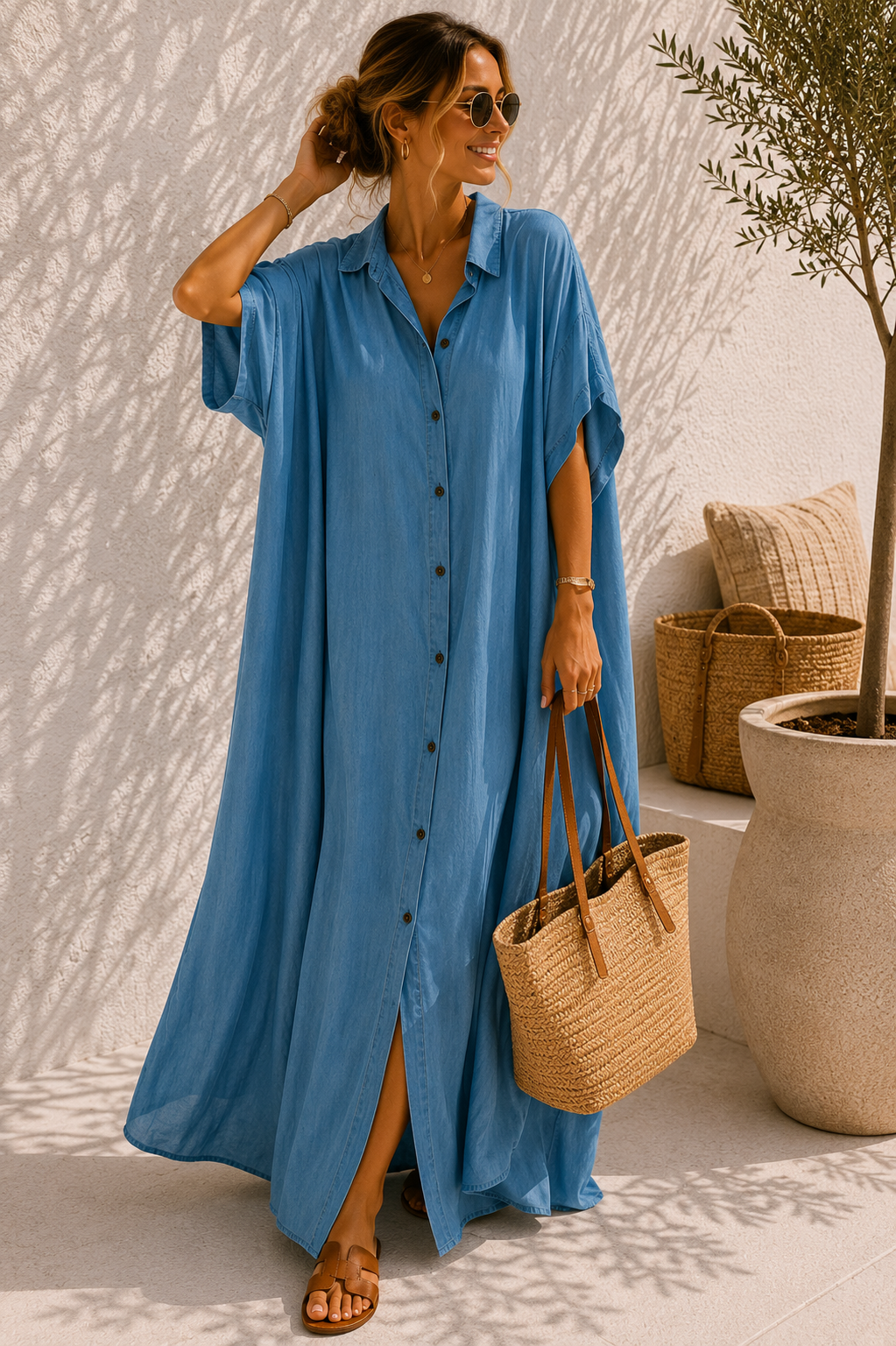 LYOCELL  BLUSENKLEID PALERMO Made in Italy 34-46/48  Sommerschnapper – vom Umtausch ausgeschlossen