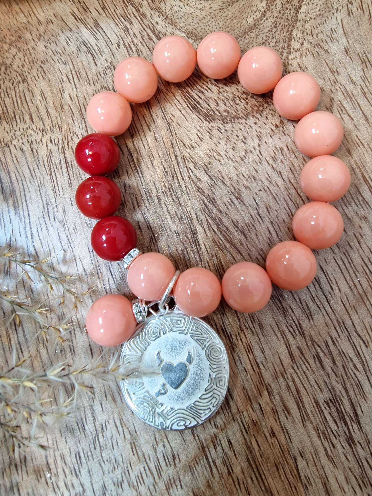 BRACELET JAVA LACHS edles Edelstein Armband elastisch BRACELET JAVA LACHS edles Edelstein Armband elastisch