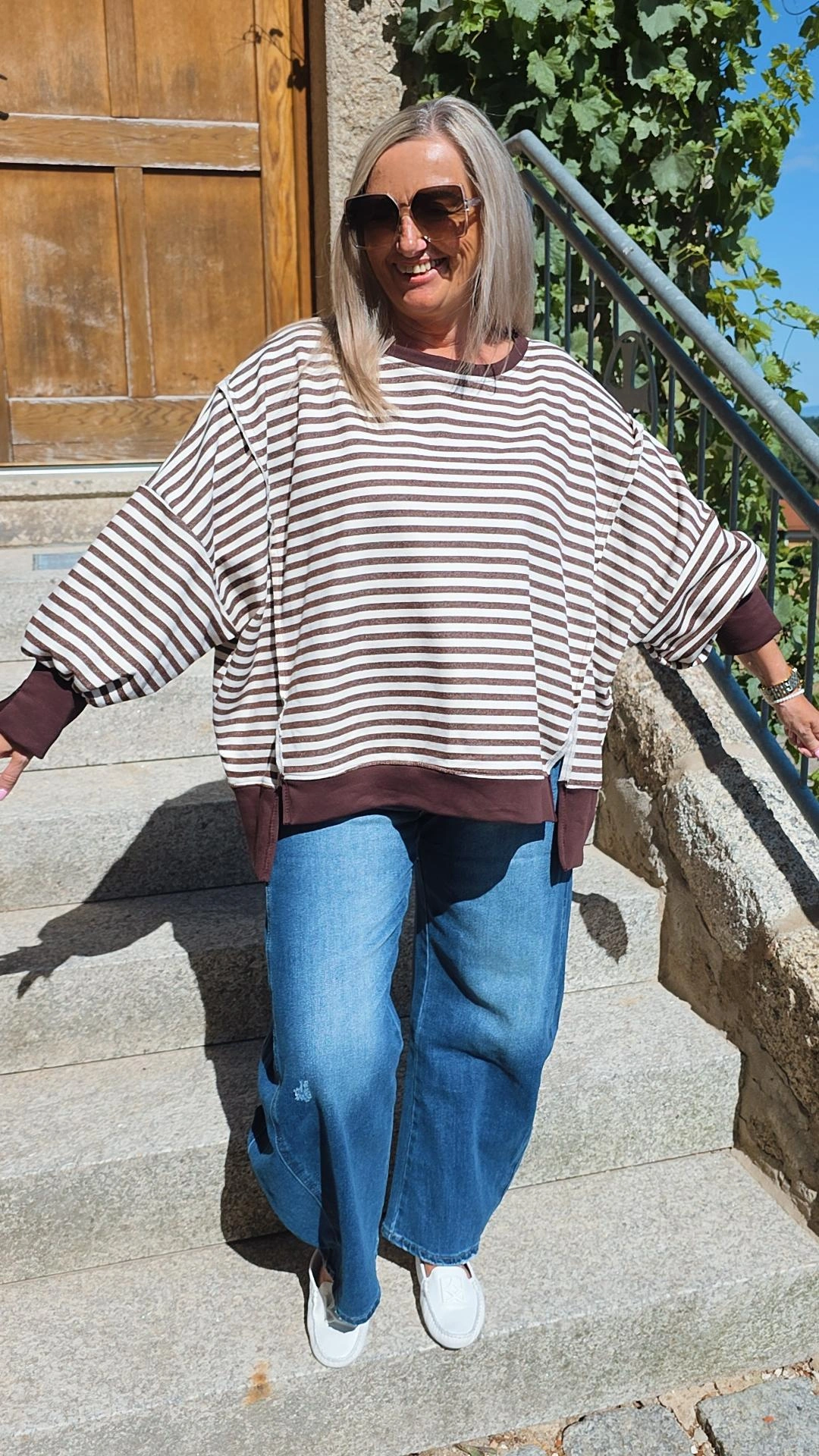 OVERSIZE SWEATER CARLOTA STREIFEN Made in Italy 34-44/46