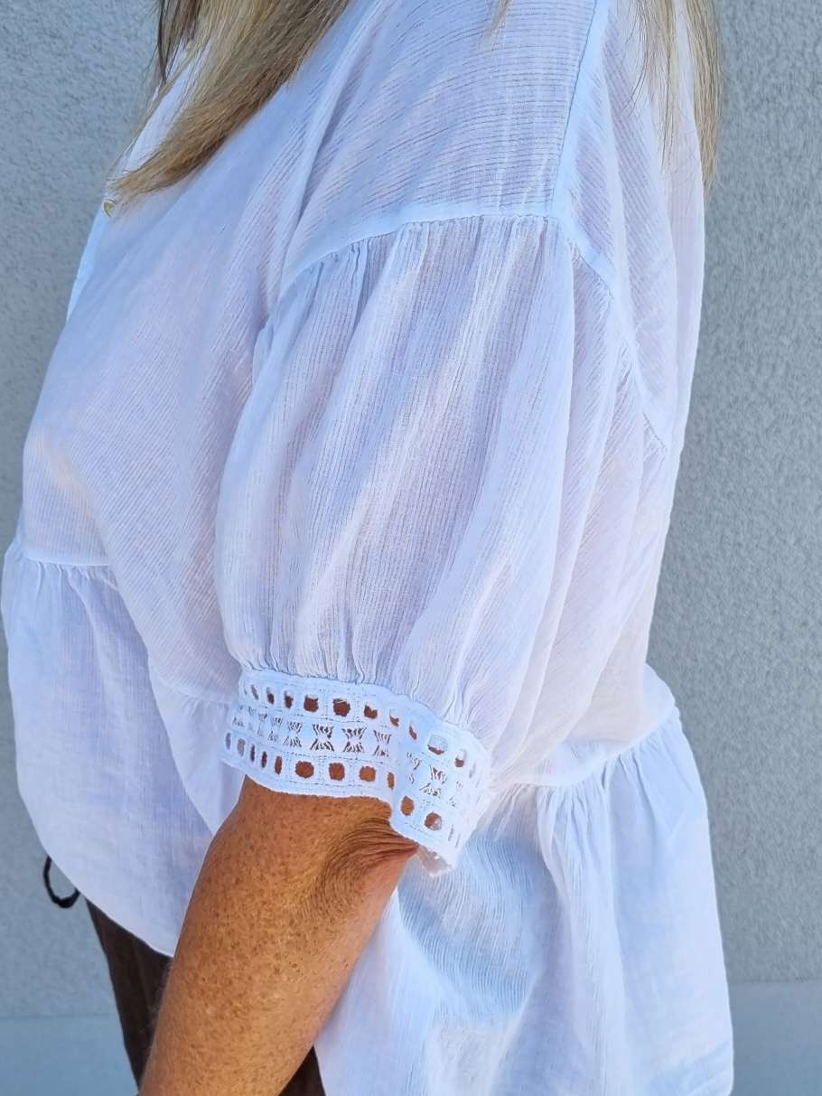 ZARTE BLUSE JASMIN WEISS 34-42 Made in Italy Oversize Tunika Shirt ZARTE BLUSE JASMIN WEISS 34-42 Made in Italy Oversize Tunika Shirt