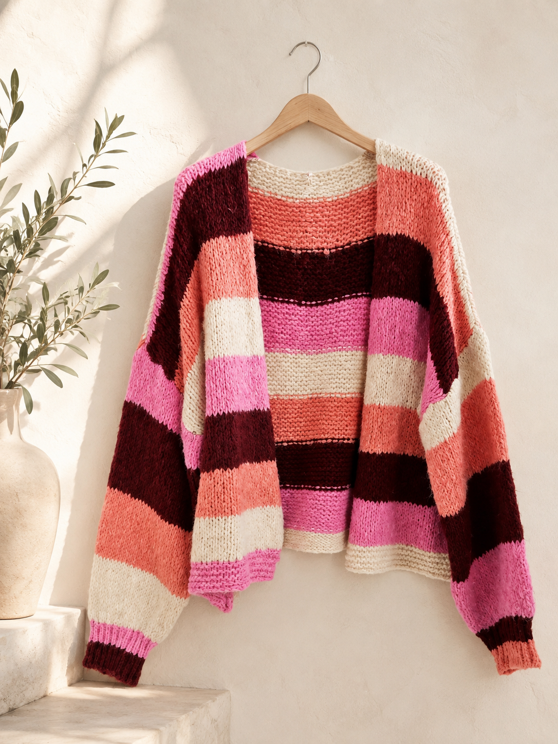 Cardigan mit Blockstreifen Strickjacke I SJ0035 I Made in Italy 34-44