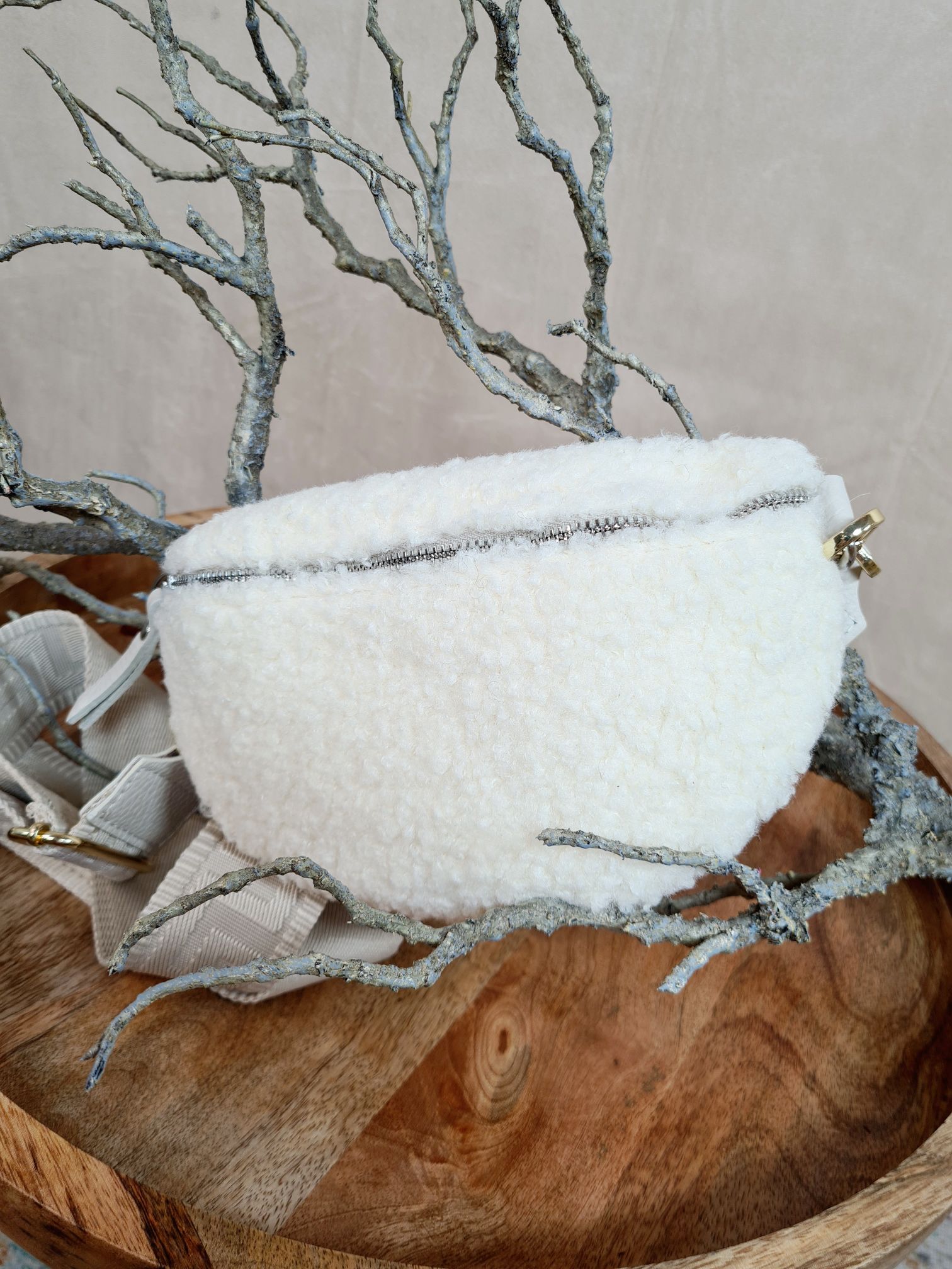 BAUCHTASCHE TEDDY S AURI CREME Umhängetasche mit Leder Made in Italy BAUCHTASCHE TEDDY S AURI CREME Umhängetasche mit Leder Made in Italy