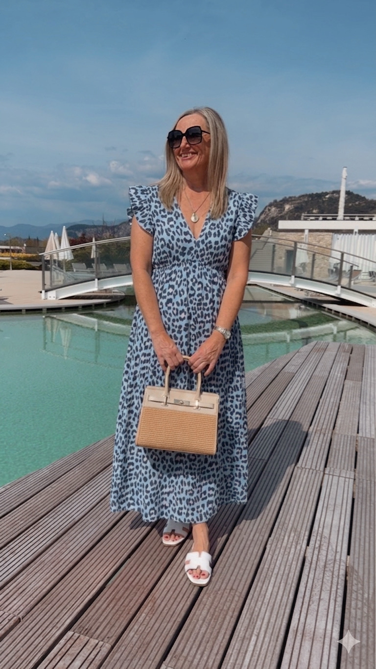 MUSSELIN KLEID ZOE BIG LEO  34 - 42 Made in Italy ärmellos Rüsche