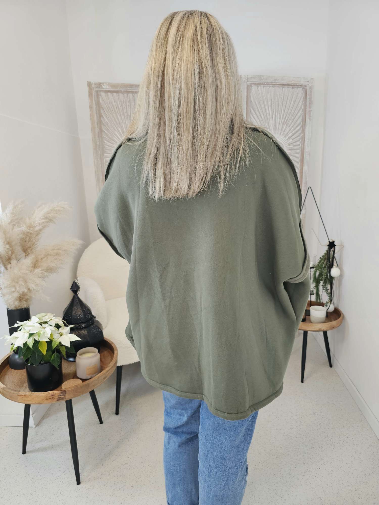 OVERSIZE SWEATSHIRT JACKE VERONA Made in Italy 34-46 Sweatshirtjacke OVERSIZE SWEATSHIRT JACKE VERONA Made in Italy 34-46 Sweatshirtjacke