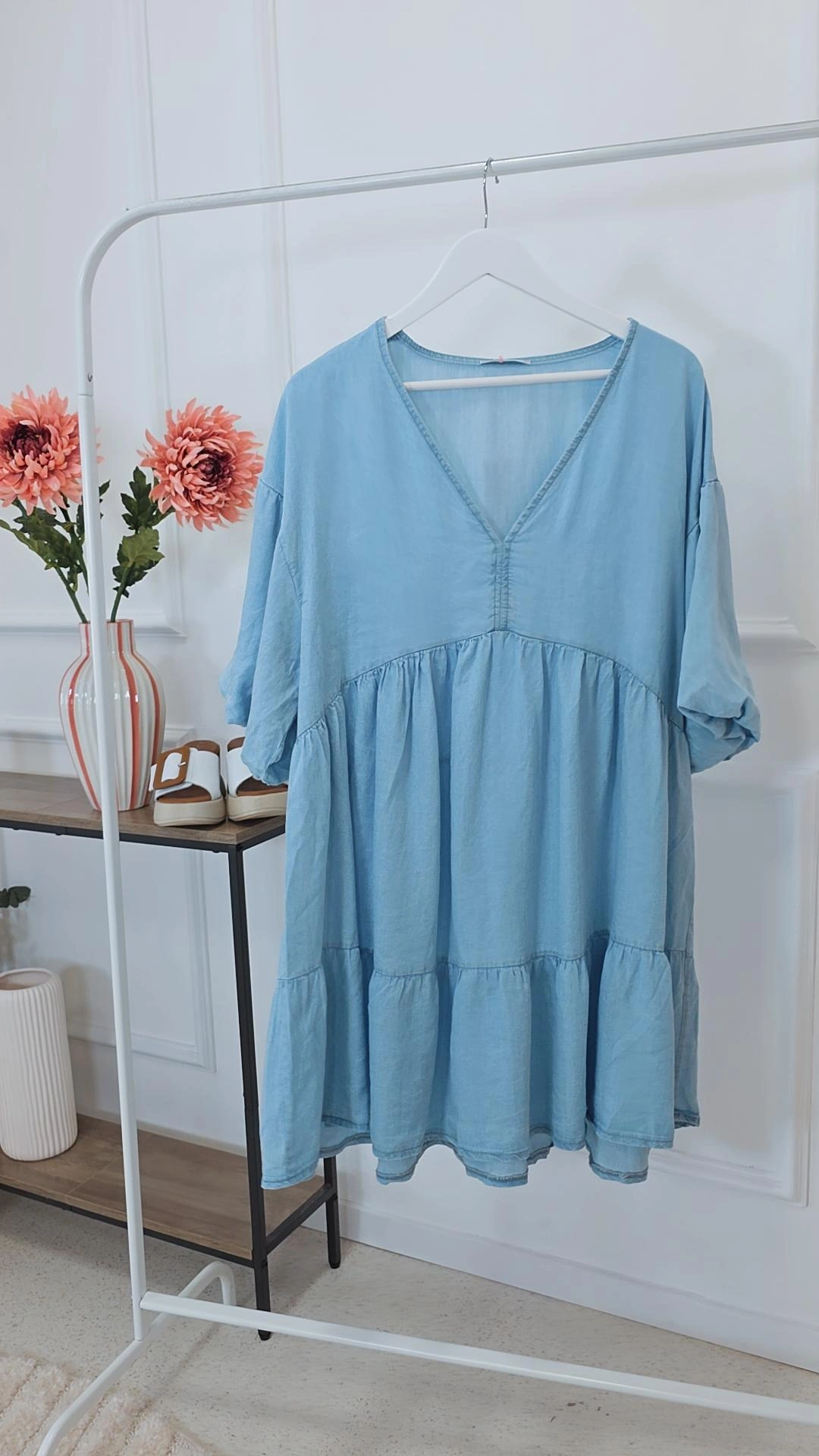 JEANS KLEID KURZ ANSTASIA 34 - 42 Made in Italy Lyocell KURZ
