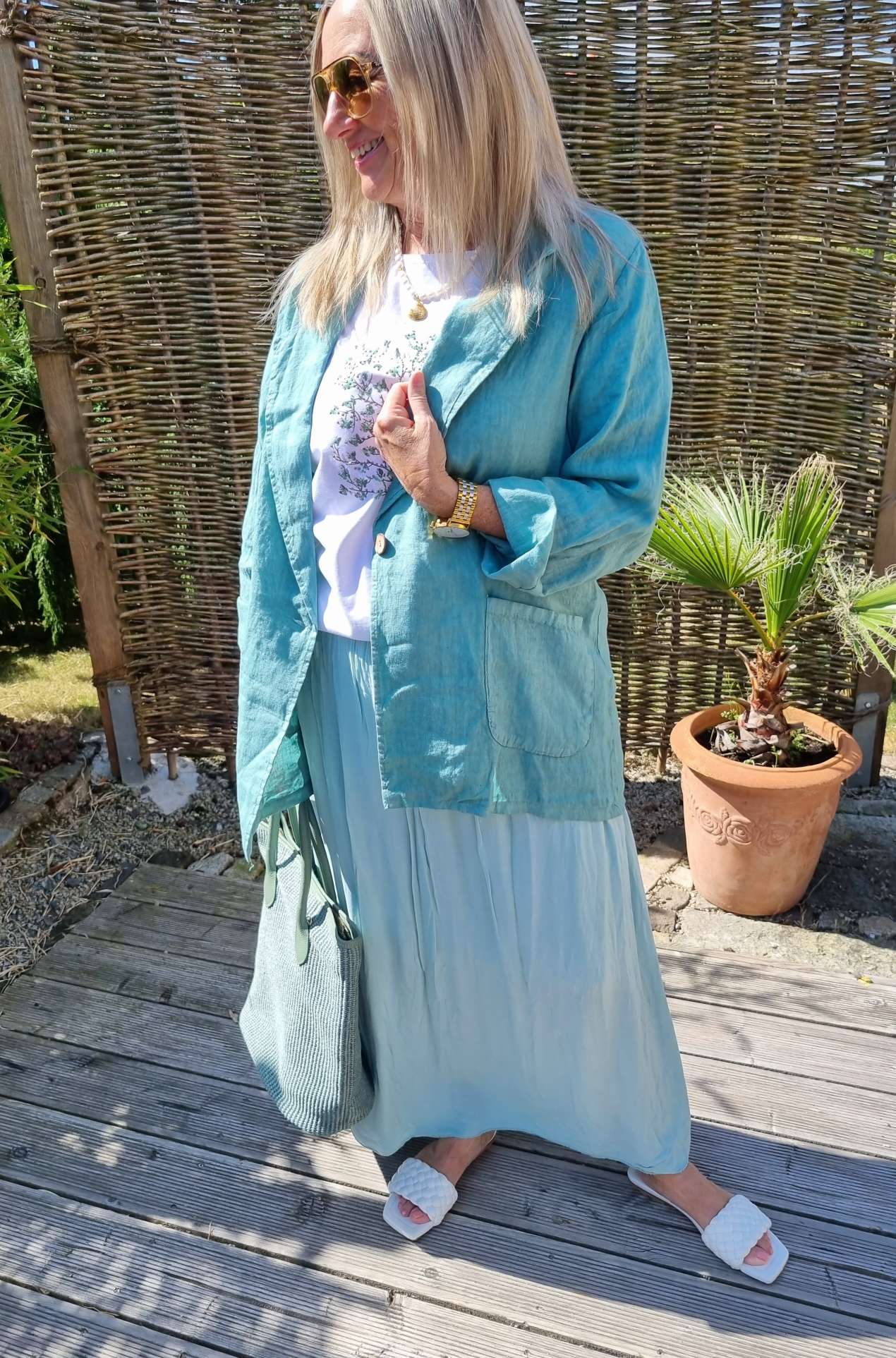 SHIRT MAXI SKIRT VENEZIA MINTGRÜN Made in Italy langer Rock 34-42 SHIRT MAXI SKIRT VENEZIA MINTGRÜN Made in Italy langer Rock 34-42
