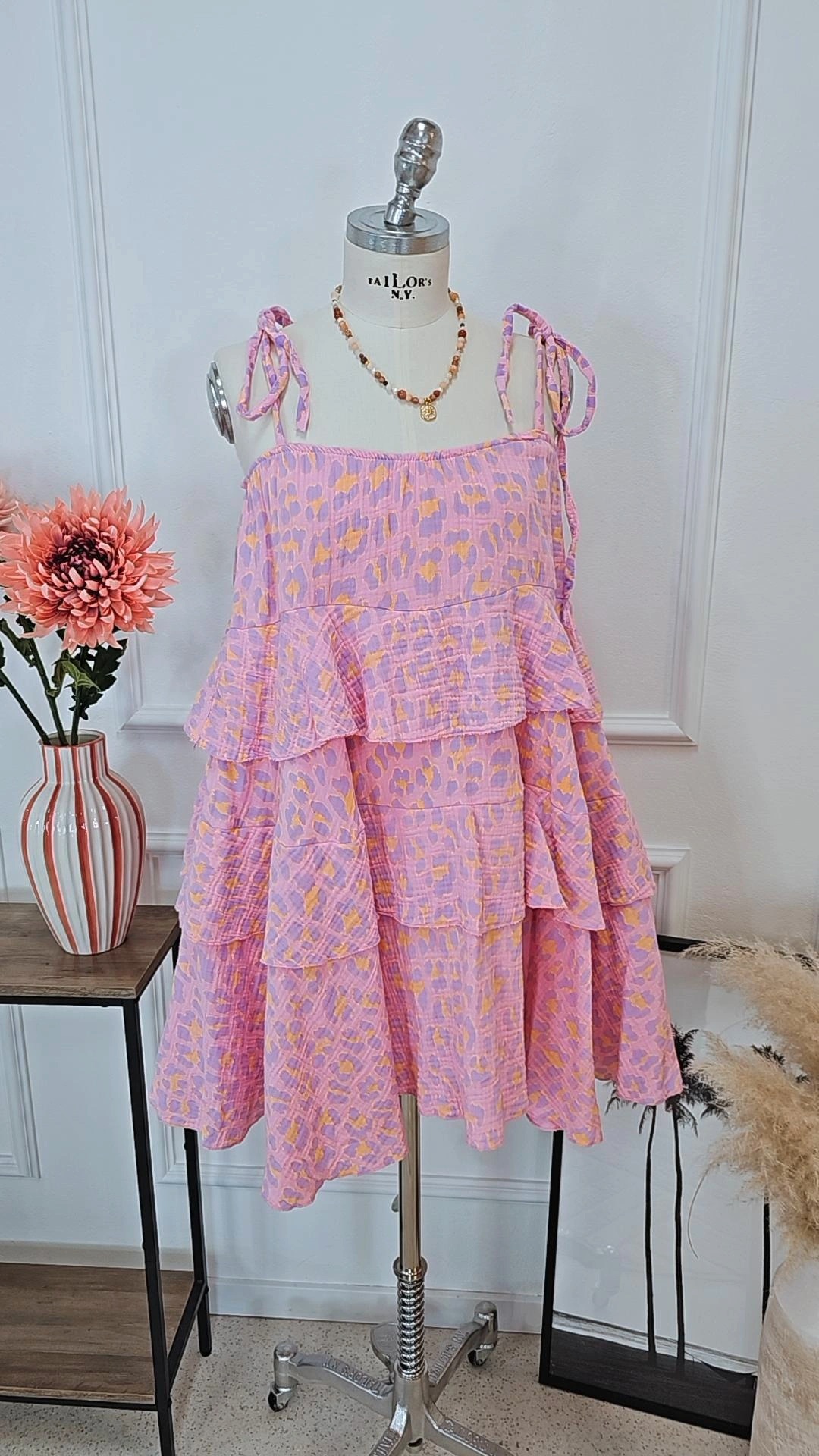 MUSSELIN VOLANT KLEID DOROTHEA Leo kurz 34 - 42 Summer Dress 