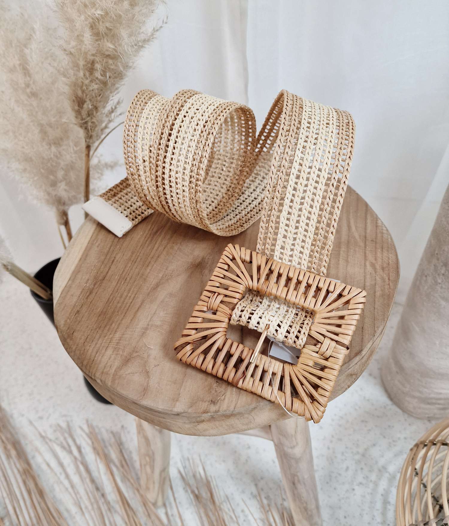 BAST BELT KAILANI NATUR Italy Style Damen Hüftgürtel Taillengürtel