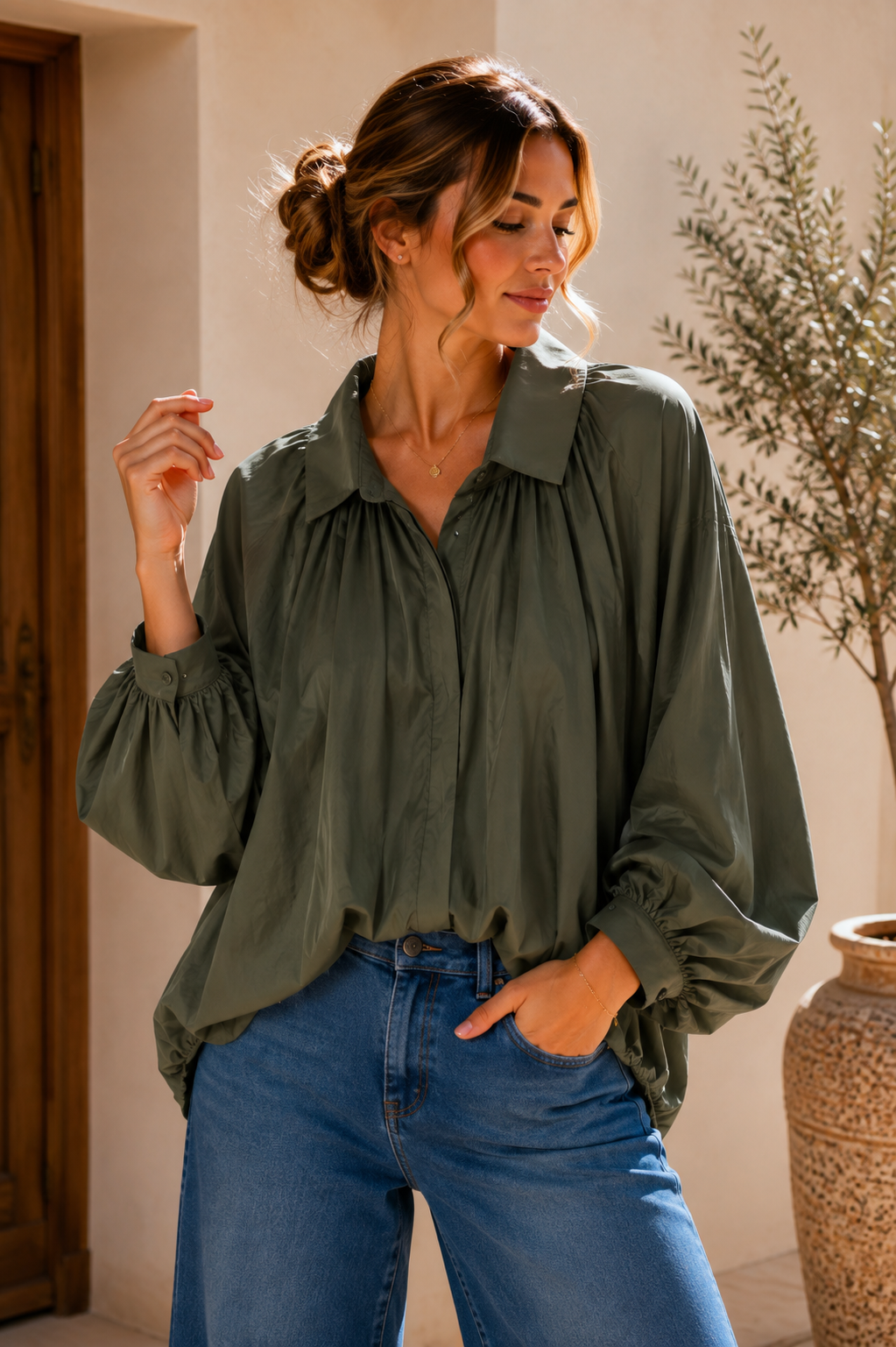 Ballonbluse „Vittoria“ – Made in Italy 🇮🇹  34-42 Basic Bluse