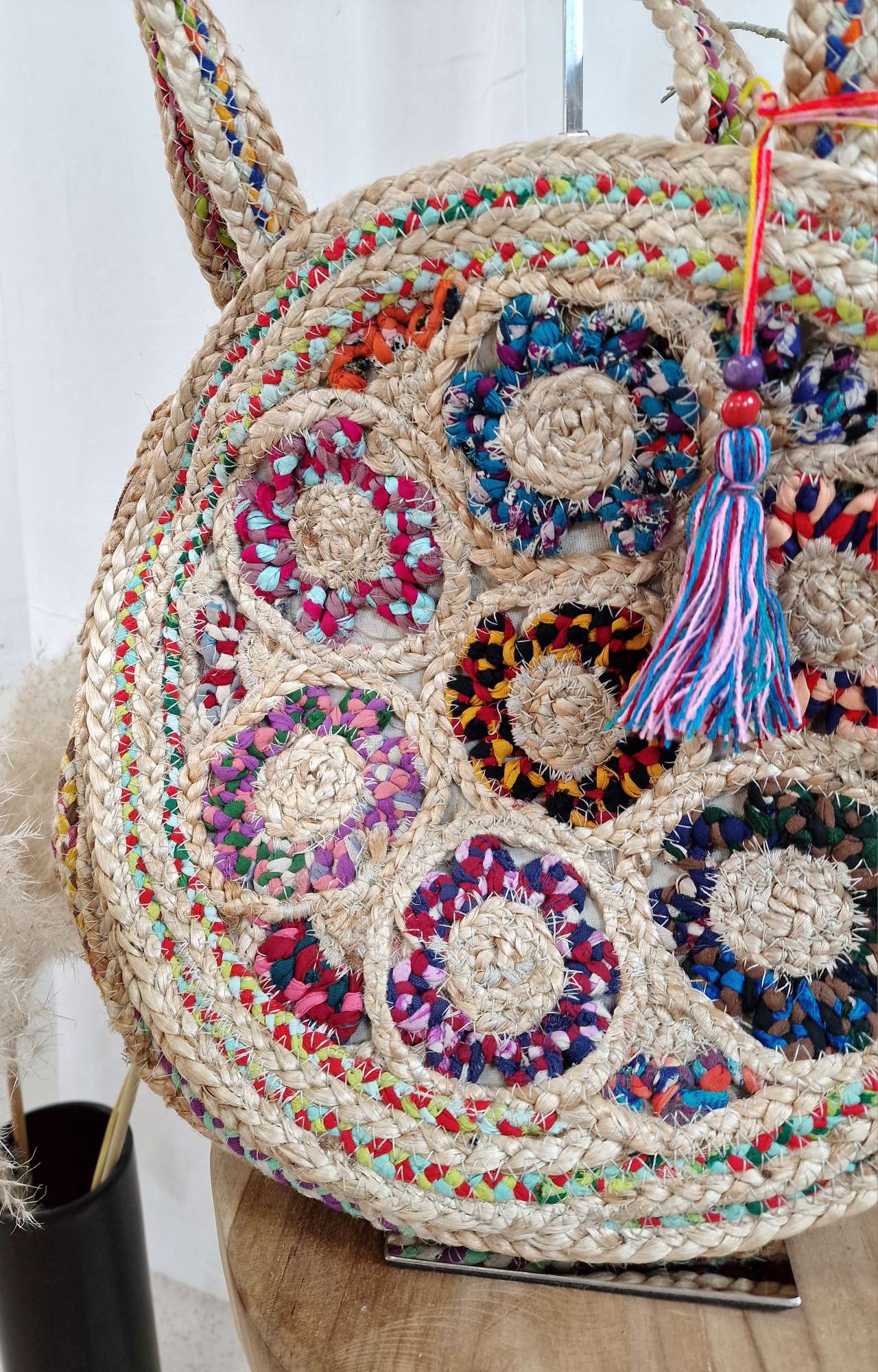 BOHO BAG MALAGA RUND BIG Bohemian Tasche Beach Bag Basttasche Strand