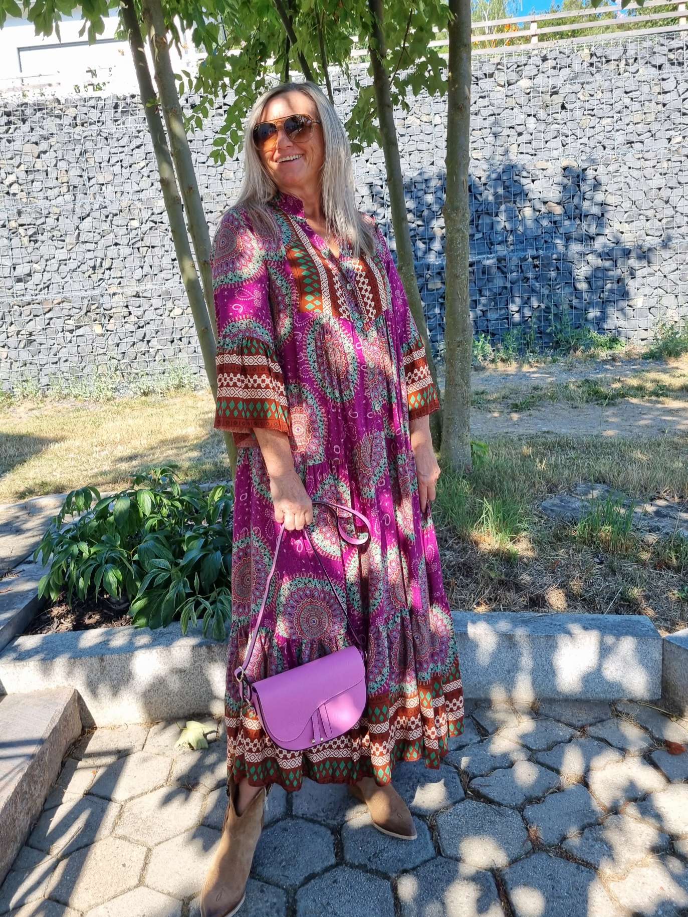 MAXI TUNIKA DRESS MICAELA PINK 34-42 Made in Italy langes Kleid Hängerchen Tunikakleid MAXI TUNIKA DRESS MICAELA PINK 34-42 Made in Italy langes Kleid Hängerchen Tunikakleid