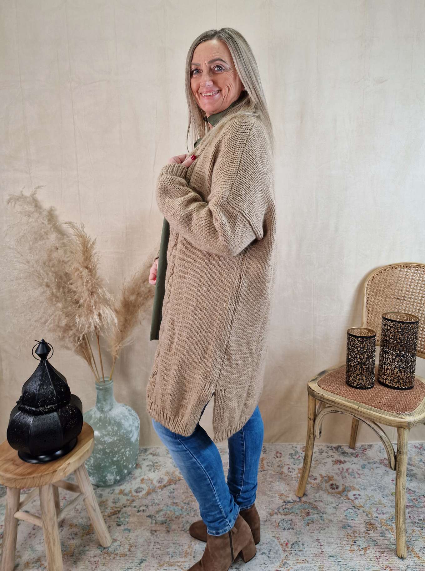 EDLER KNIT CARDIGAN BETTINA CAMEL 34-42 Made in Italy Strickjacke Strickmantel Mantel EDLER KNIT CARDIGAN BETTINA CAMEL 34-42 Made in Italy Strickjacke Strickmantel Mantel