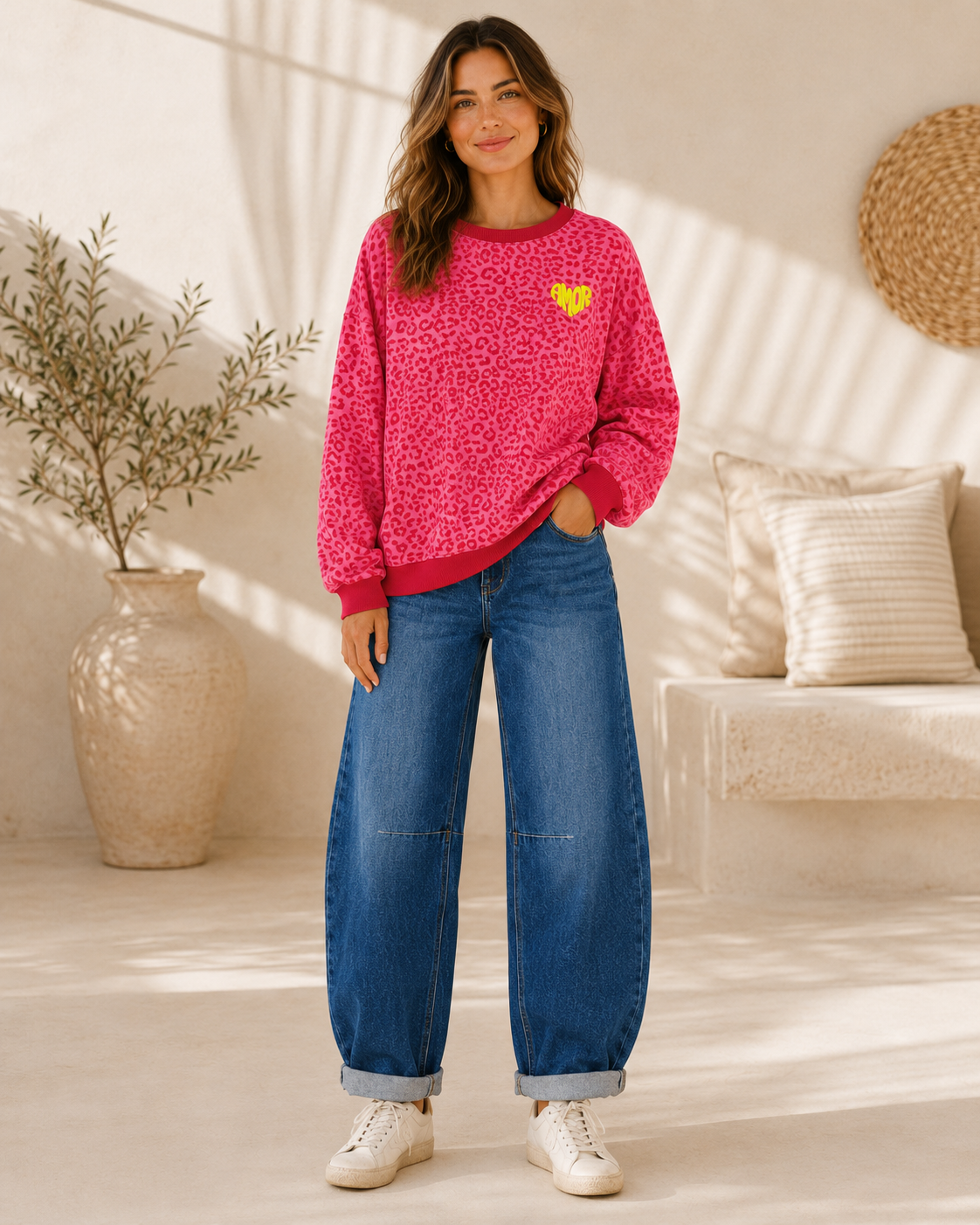 Sweatshirt Leo Amor I NO. SW0017 I lässiger Oversize-Look I Made in Italy 34-42/44