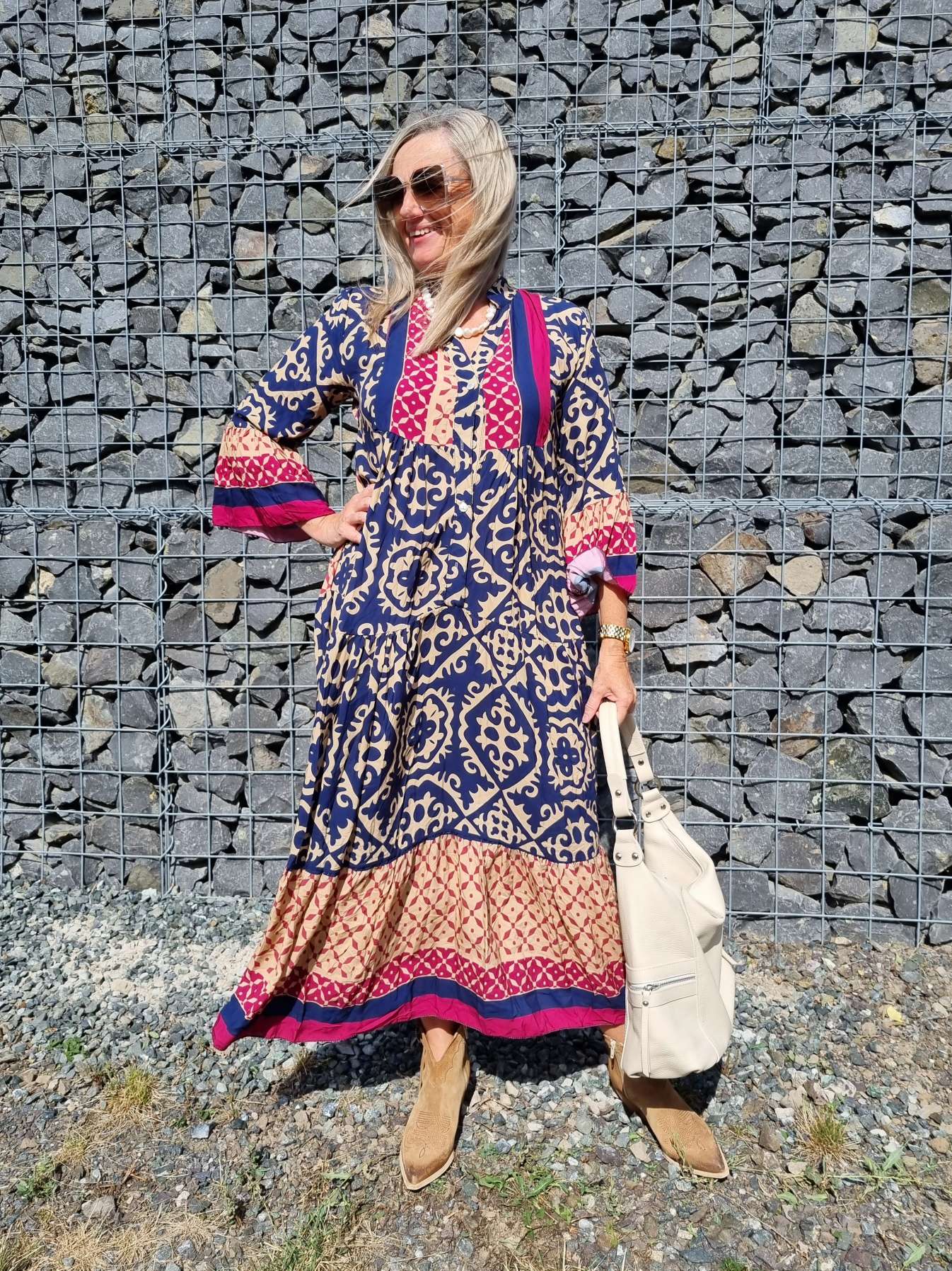 MAXI TUNIKA DRESS IRINA BLAU 34-42 Made in Italy langes Kleid Hängerchen Tunikakleid MAXI TUNIKA DRESS IRINA BLAU 34-42 Made in Italy langes Kleid Hängerchen Tunikakleid