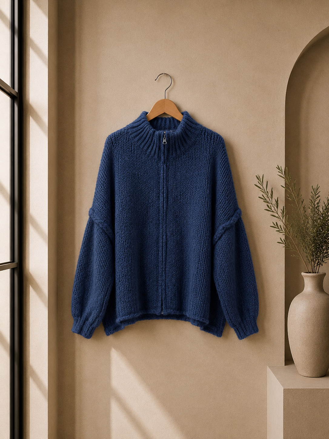 Strickjacke mit Reißverschluss I SJ0043 I Made in Italy 34-46